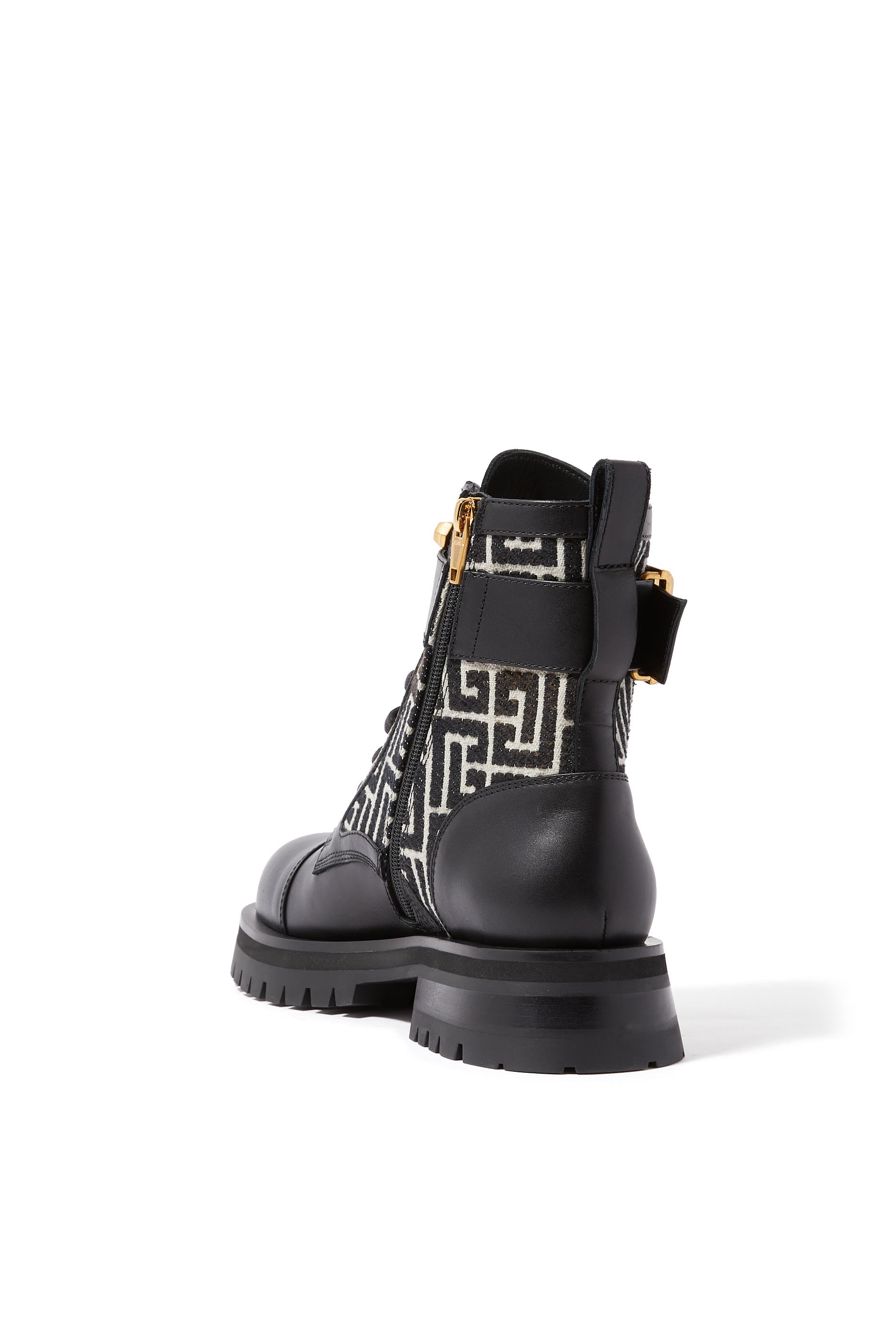 Charlie Monogram Jacquard and Leather Ranger Boots