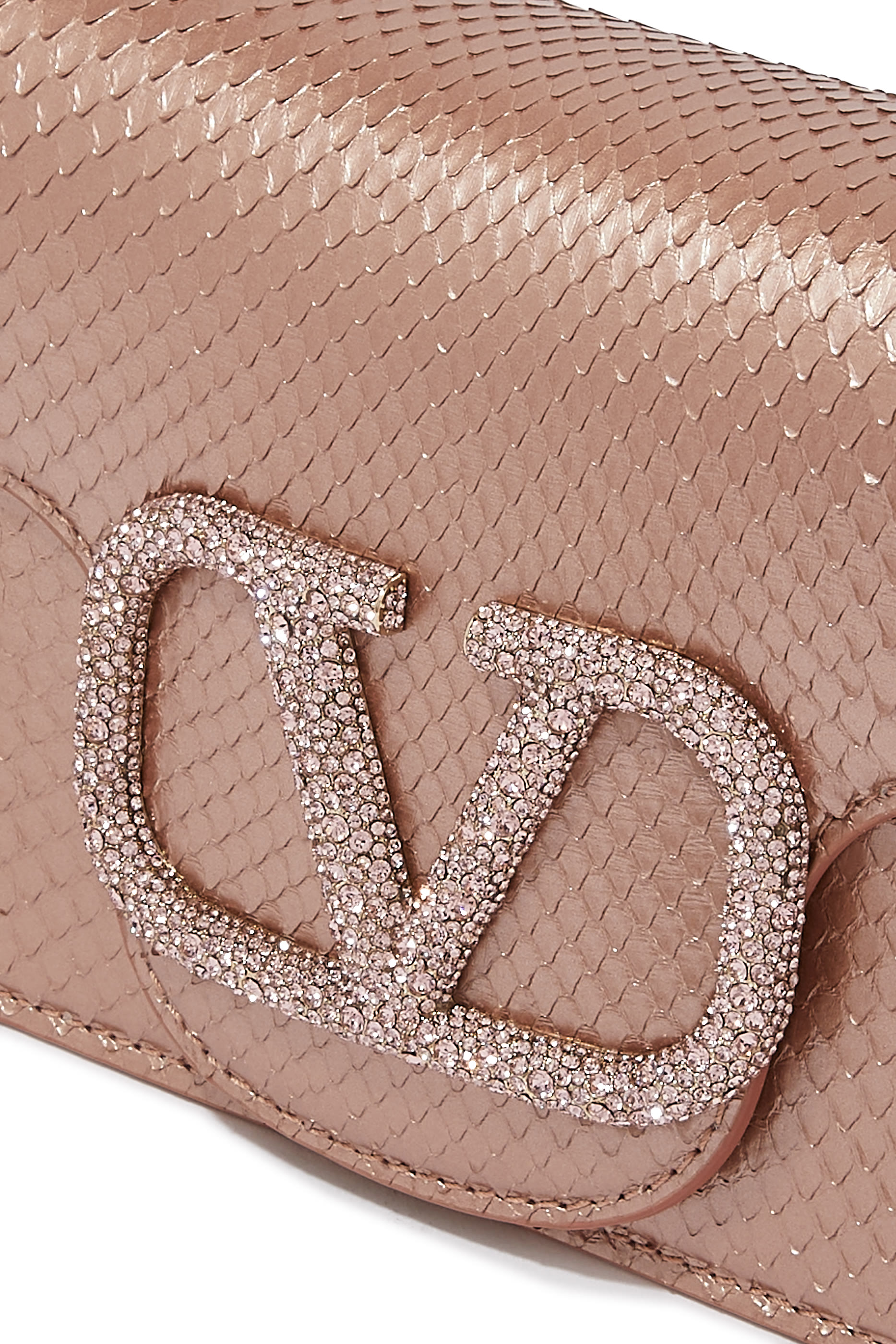 Valentino Garavani V Logo Middle East Exclusive Plaque Chain Linked Clutch Bag