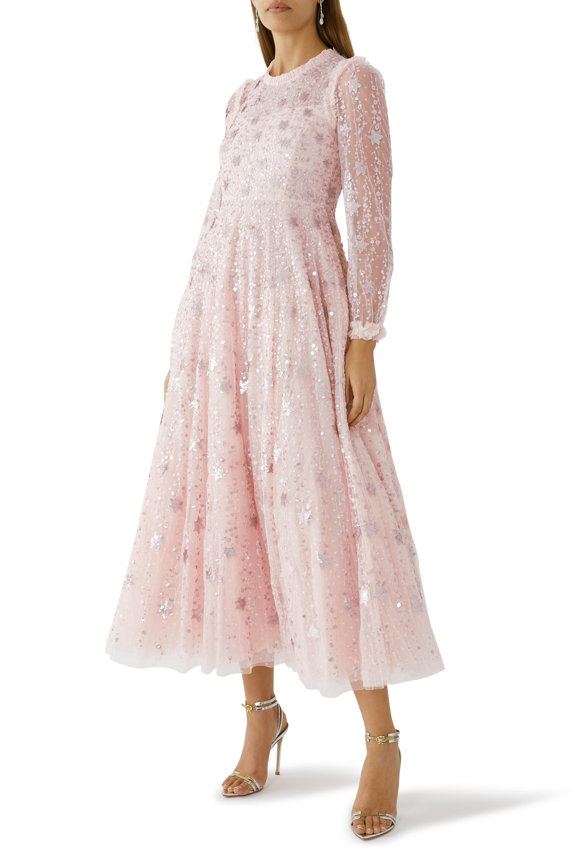 Shooting Stars Long Sleeves Ankle Gown