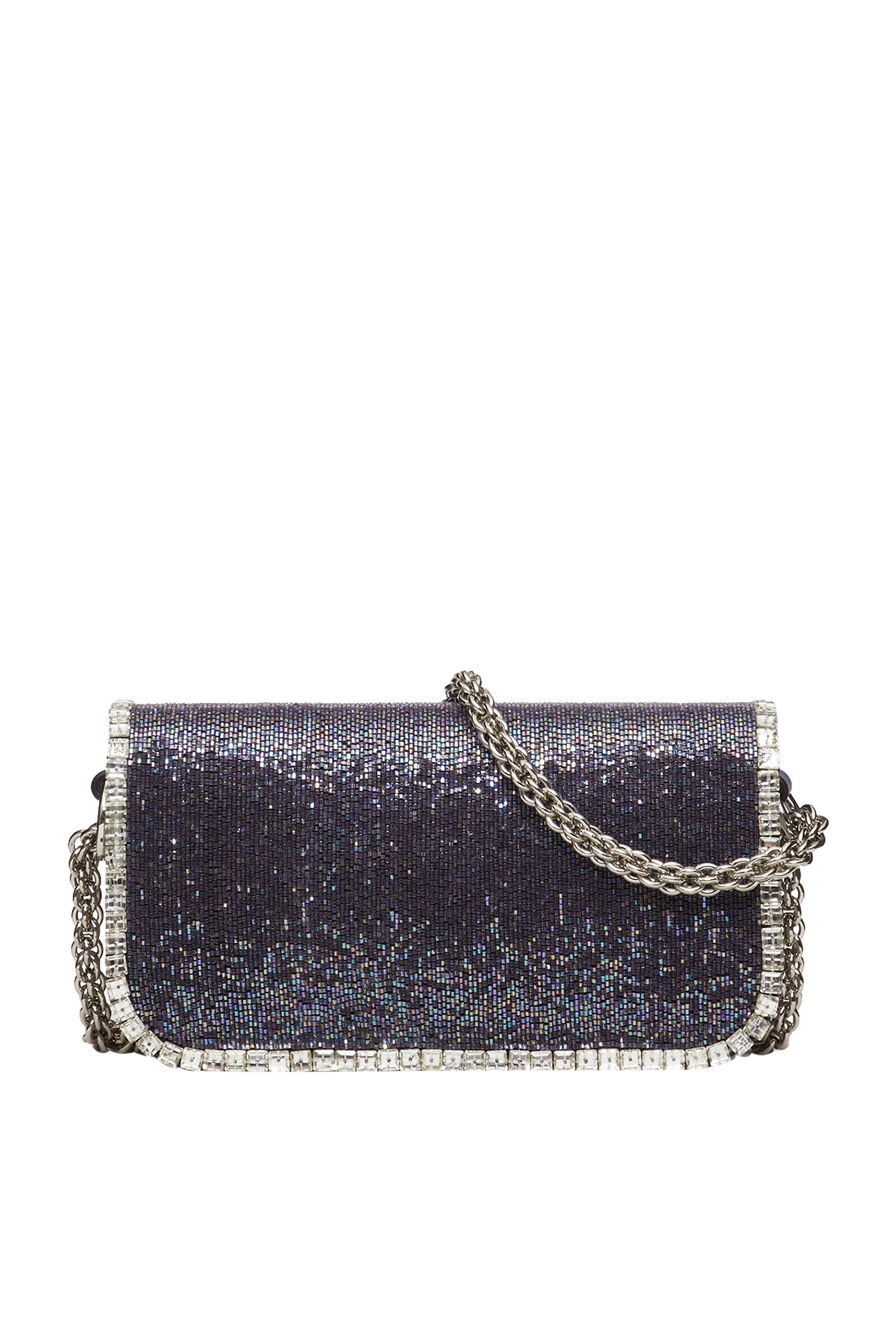 Valentino Garavani Loc&ograve; Embroidered Crystal Shoulder Bag