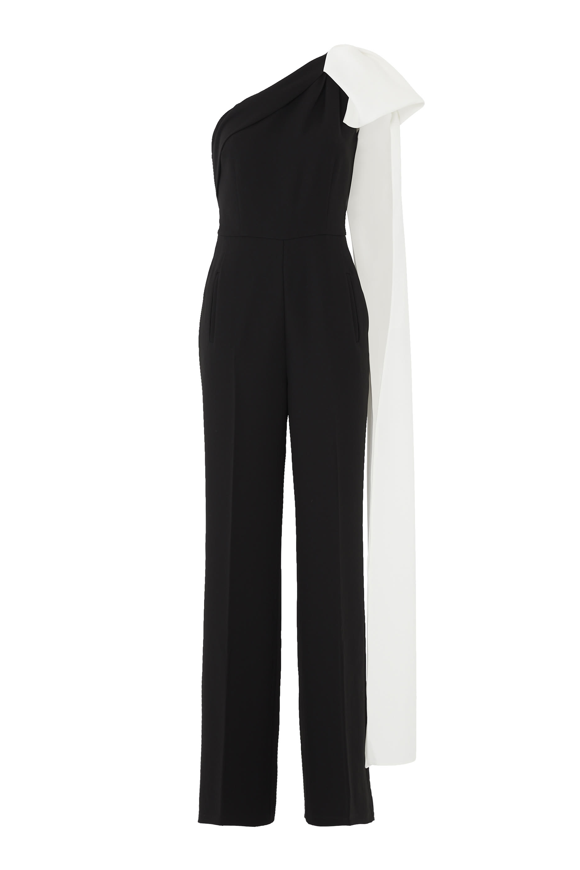 Asymmetric Bow Stretch Cady Jumpsuit