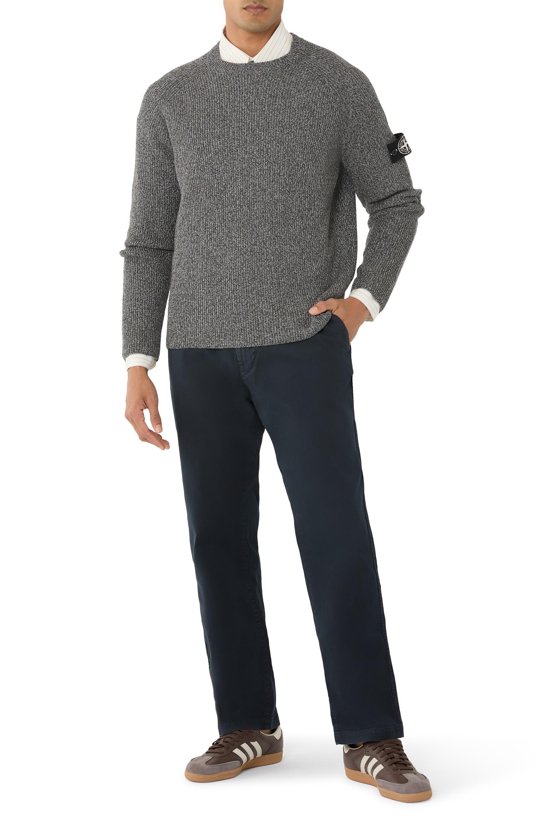 Crewneck Jumper with Reflective Coating