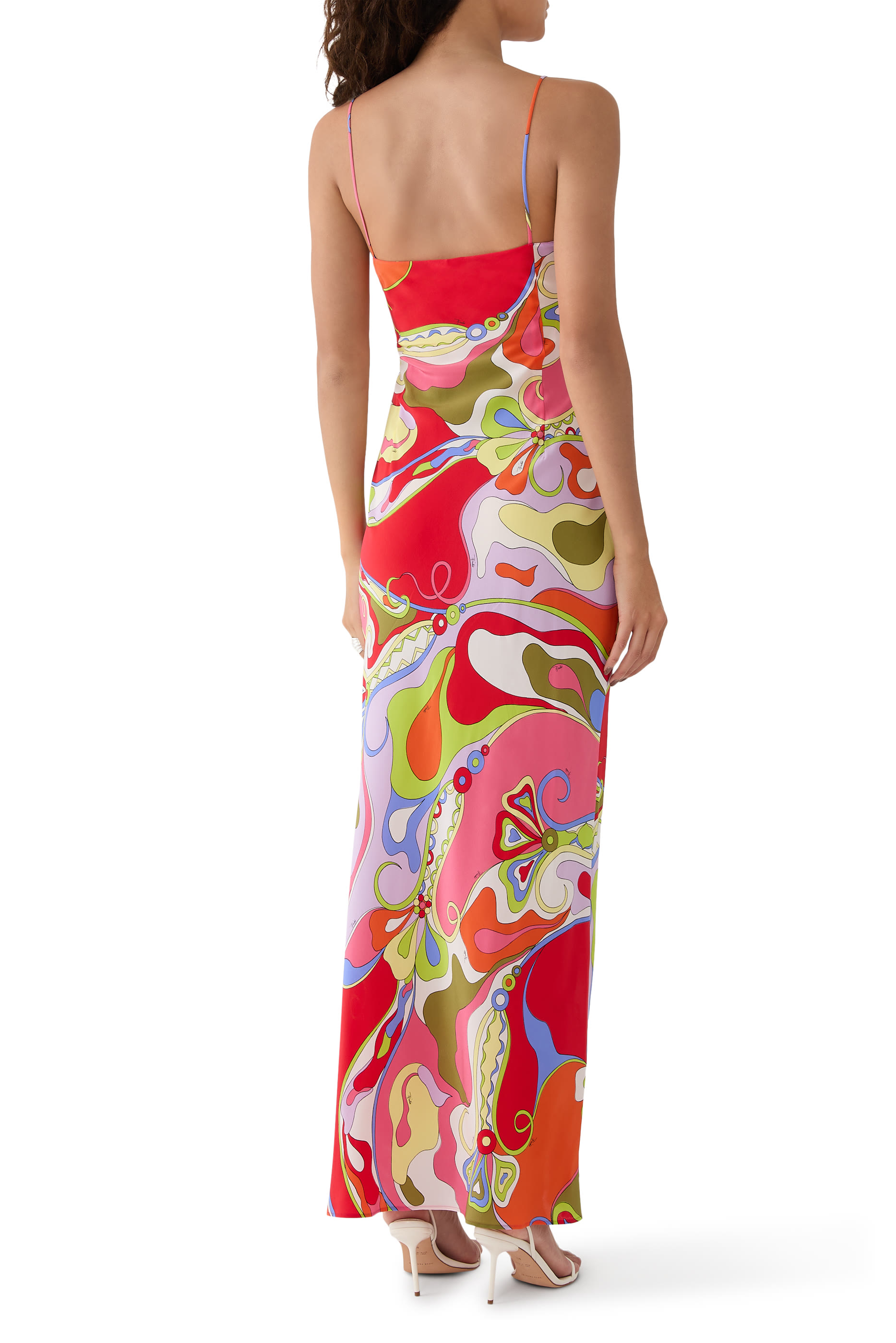 Orchidee-Print Silk Dress