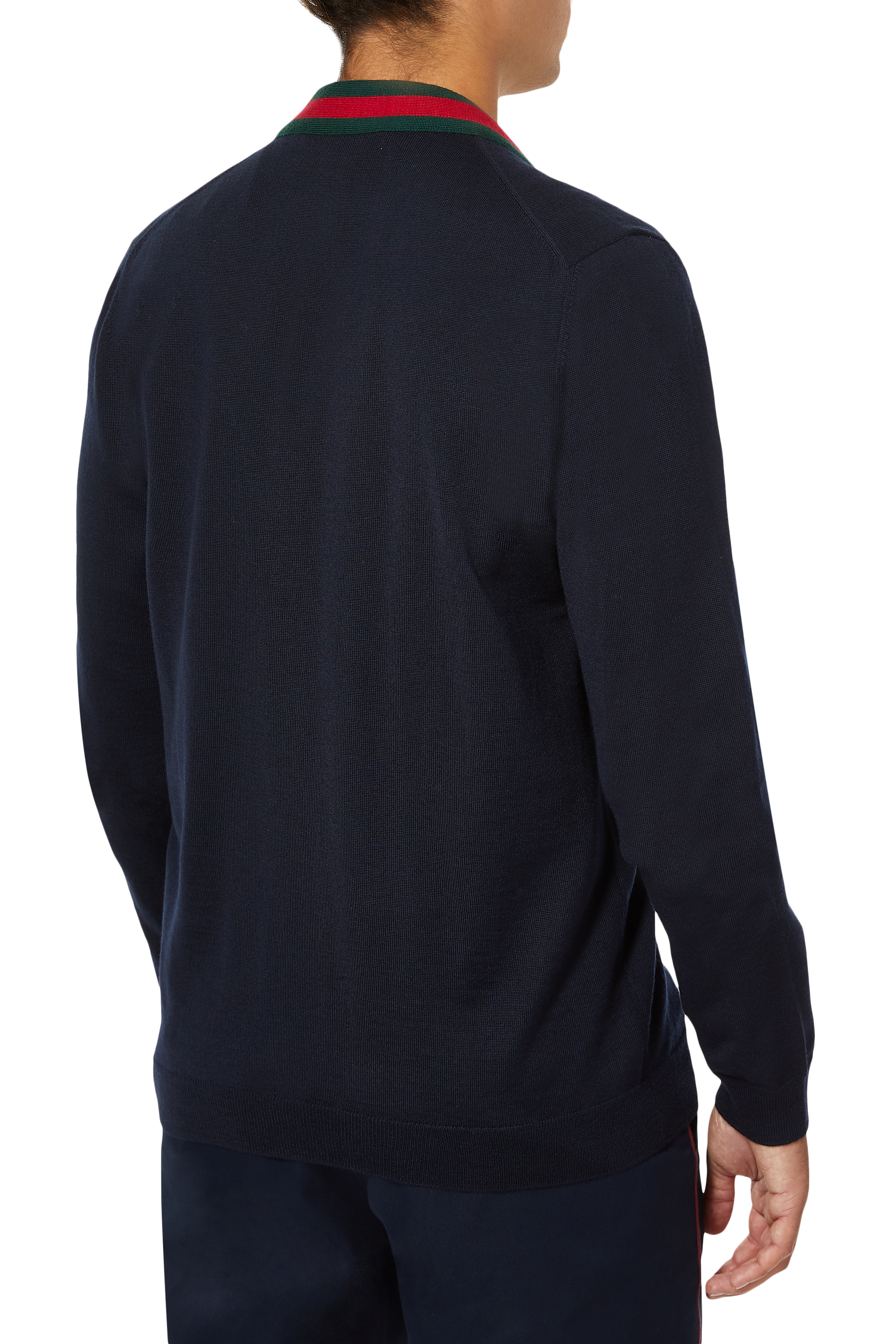 Wool Cardigan With Web