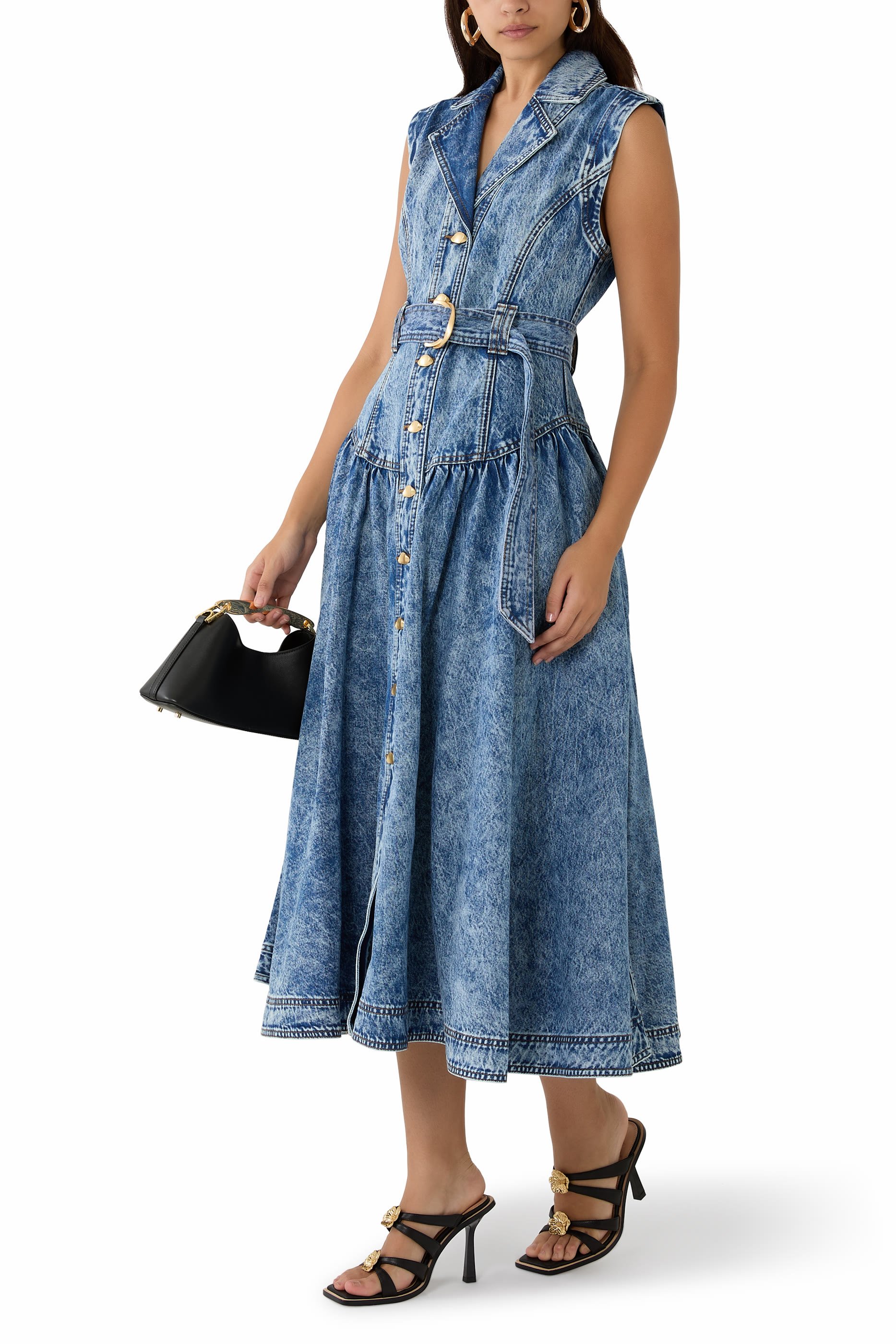 Angelina Belted Midi Dress