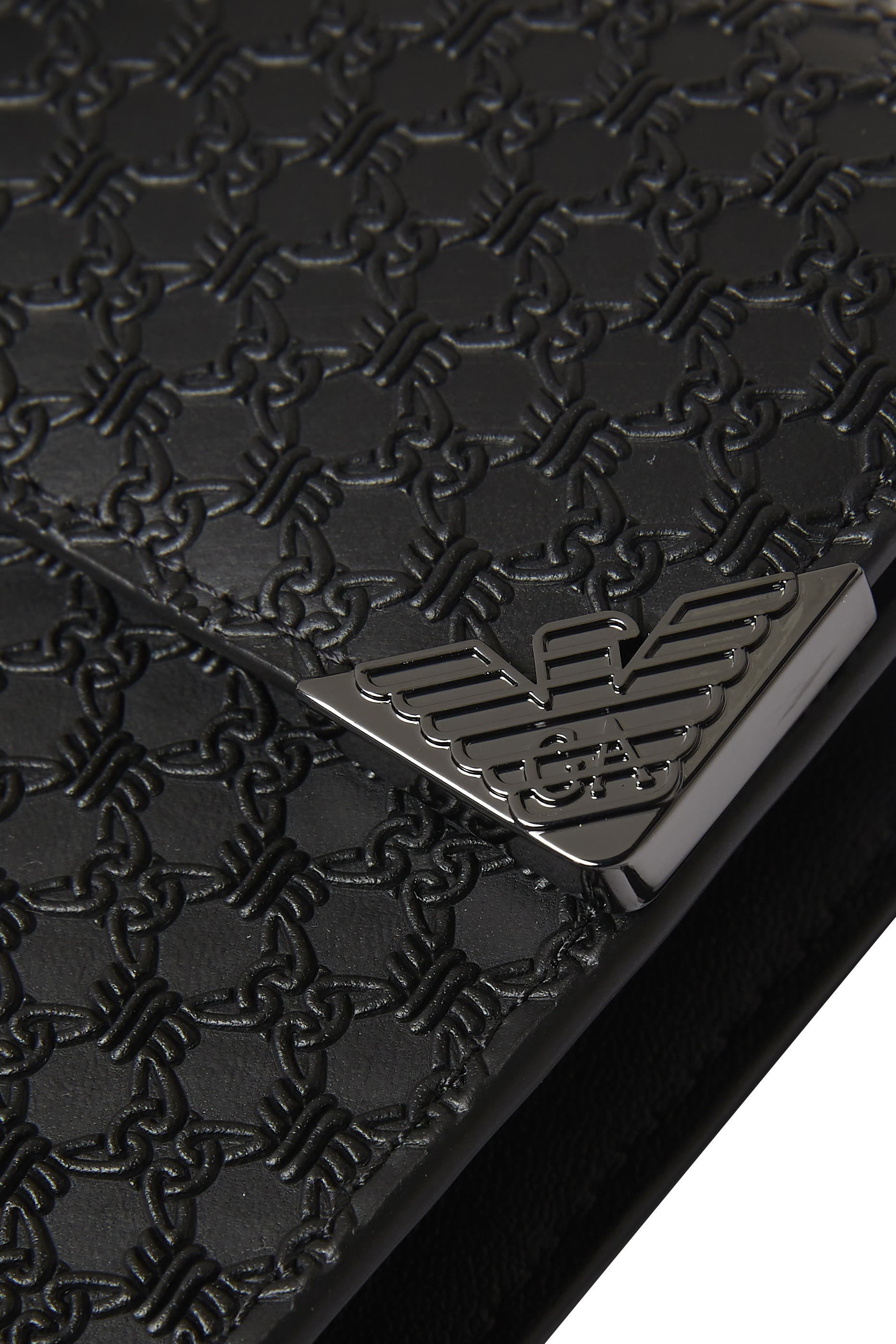 Logo Embossed Leather Shoulder Bag