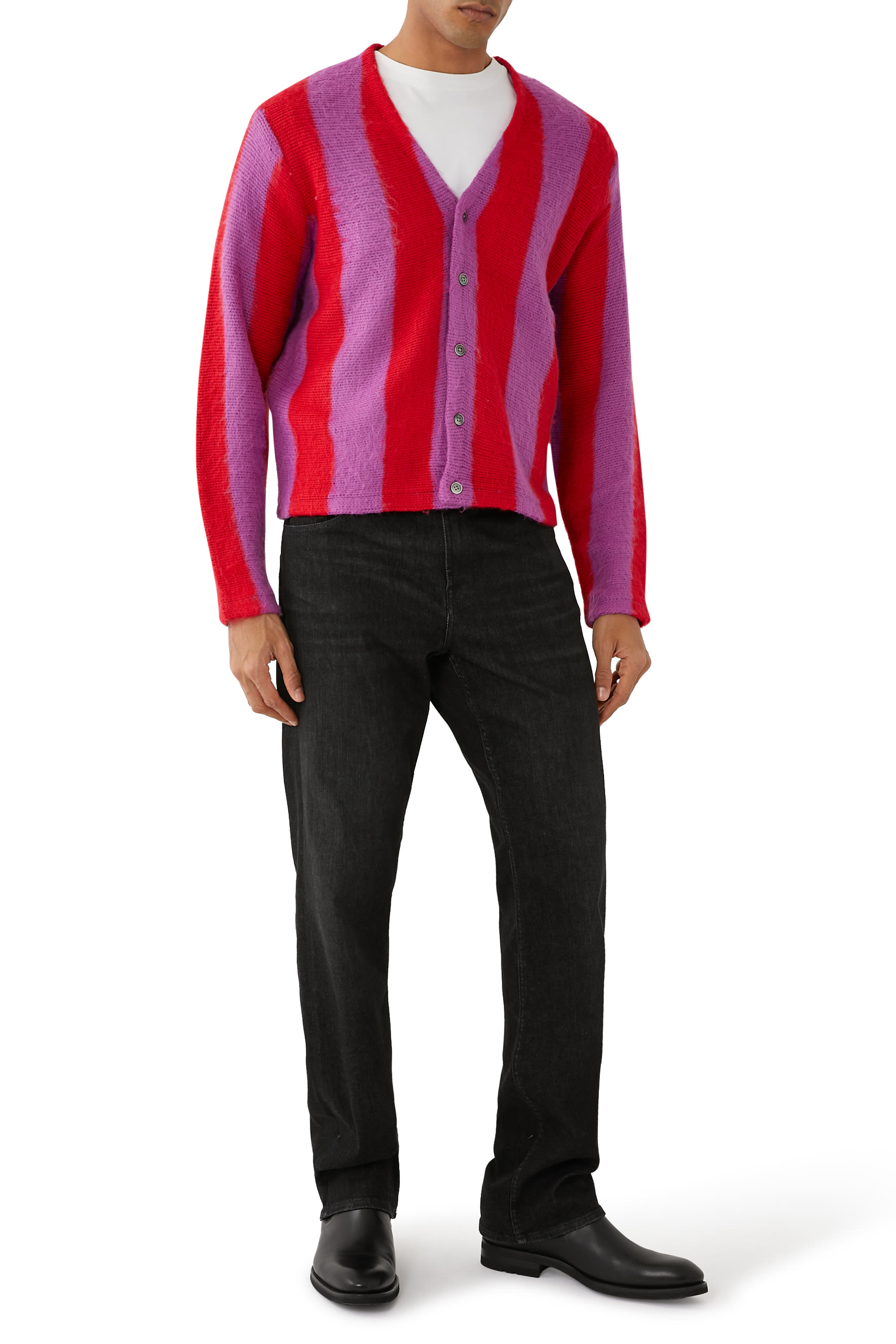 Stripe Brushed Cardigan