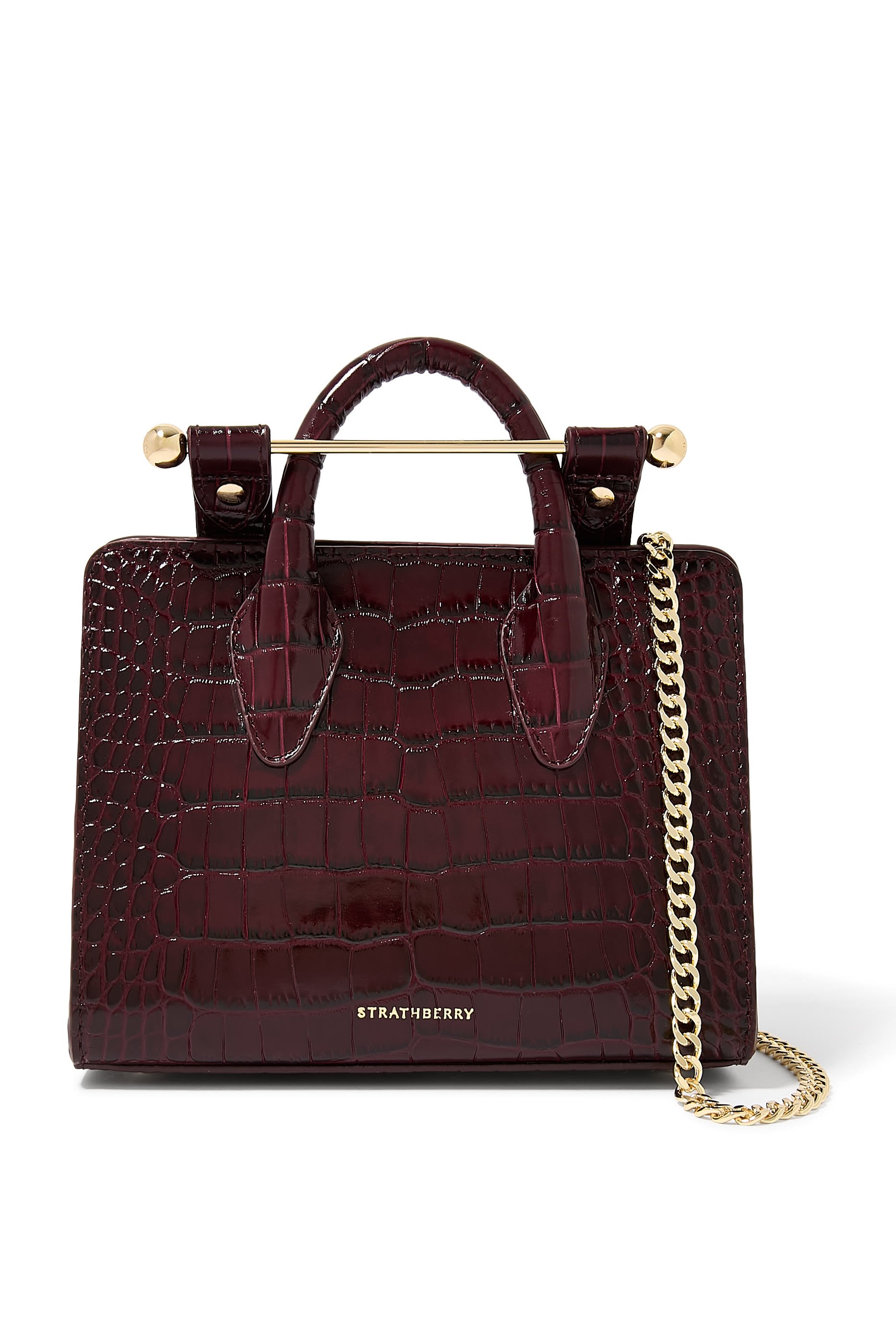 Croc-Embossed Nano Tote Bag