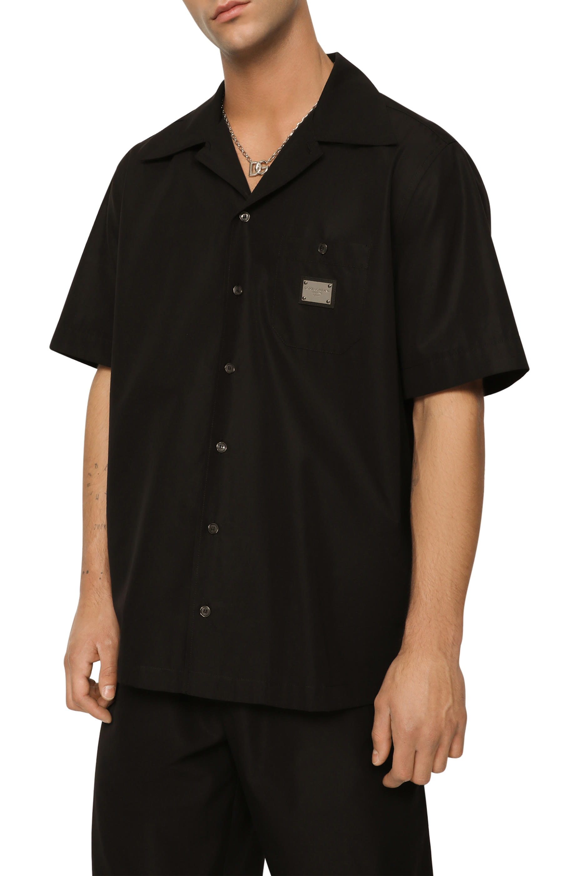 Logo Tag Cotton Hawaiian Shirt