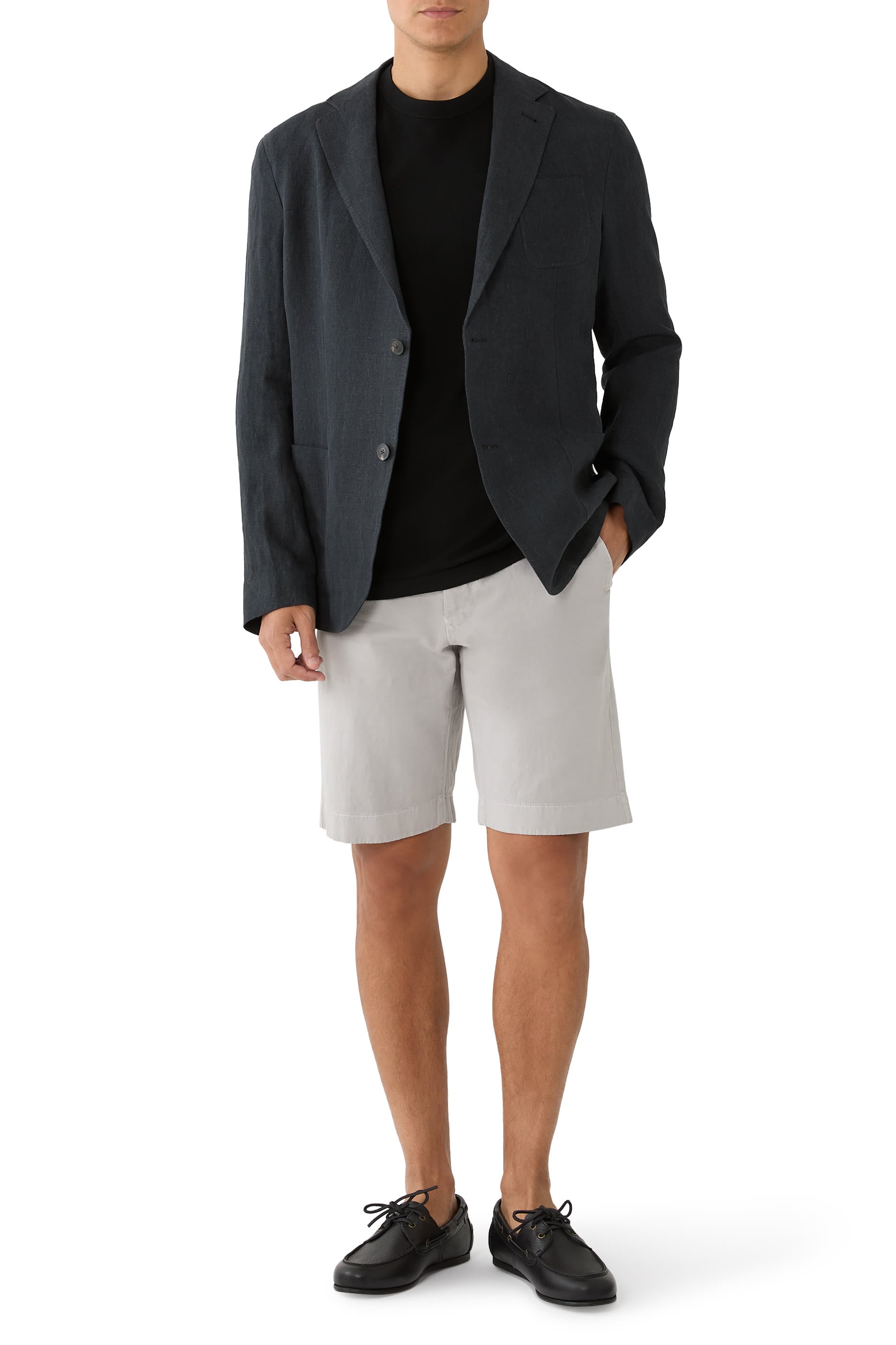 Single-Breasted Washed Linen Jacket