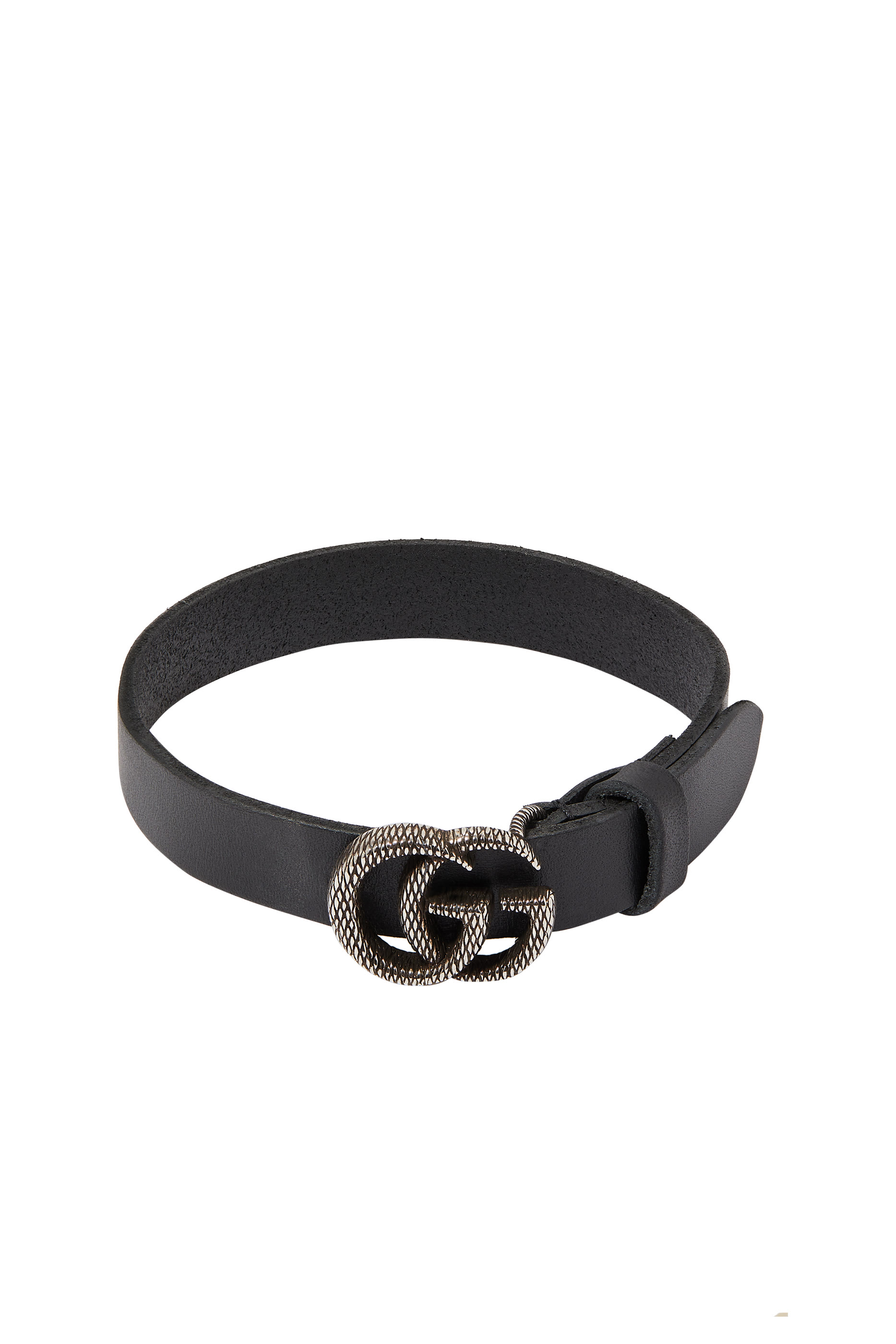 Engraved Double G Leather Bracelet