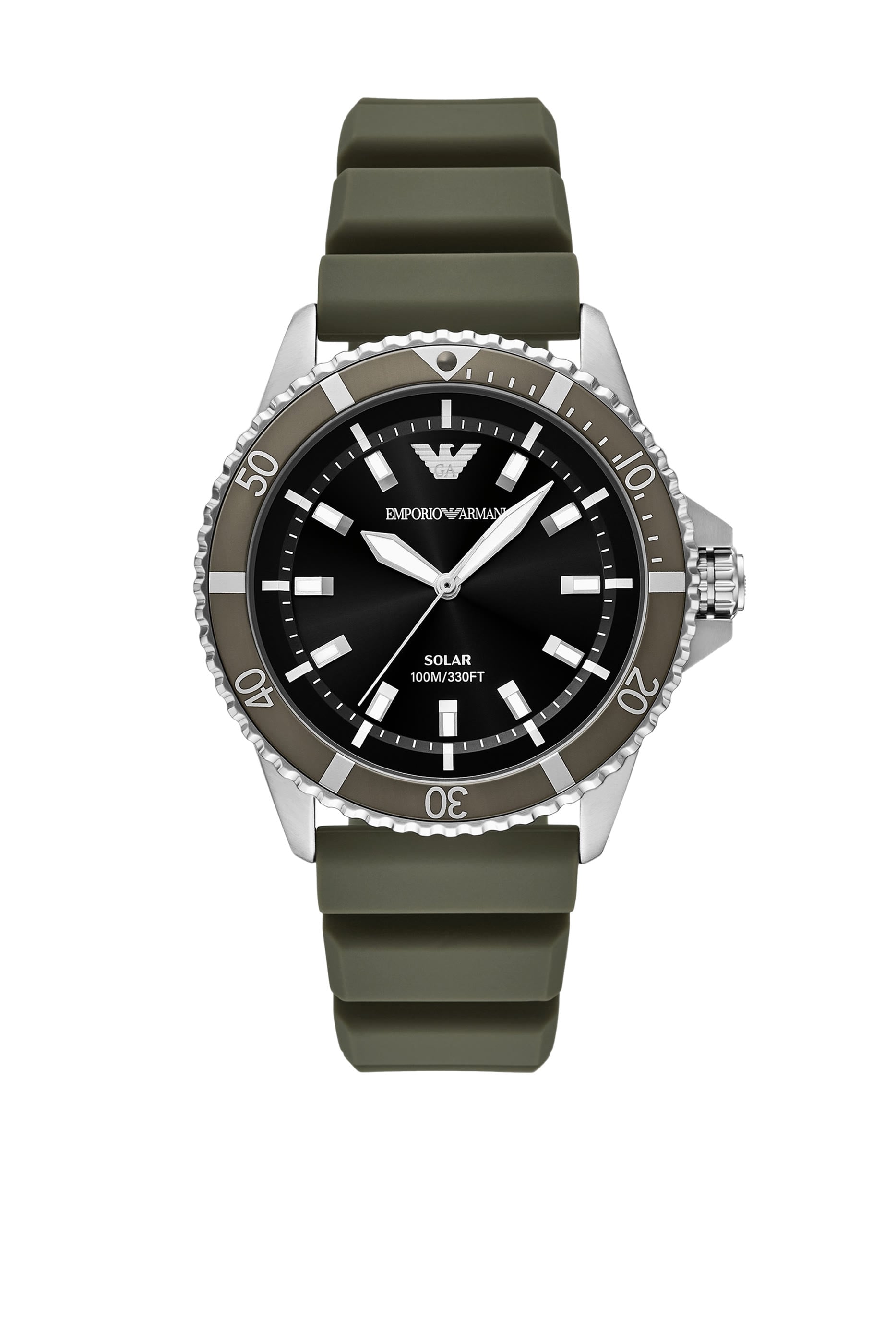  World Explorer Solar-Powered Three-Hand Silicone Watch