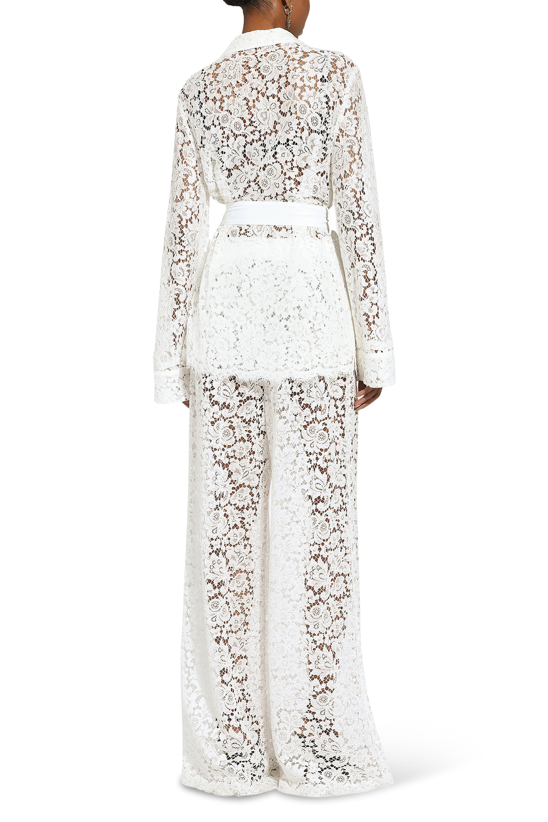 Flared Floral Cordonetto Lace Pants