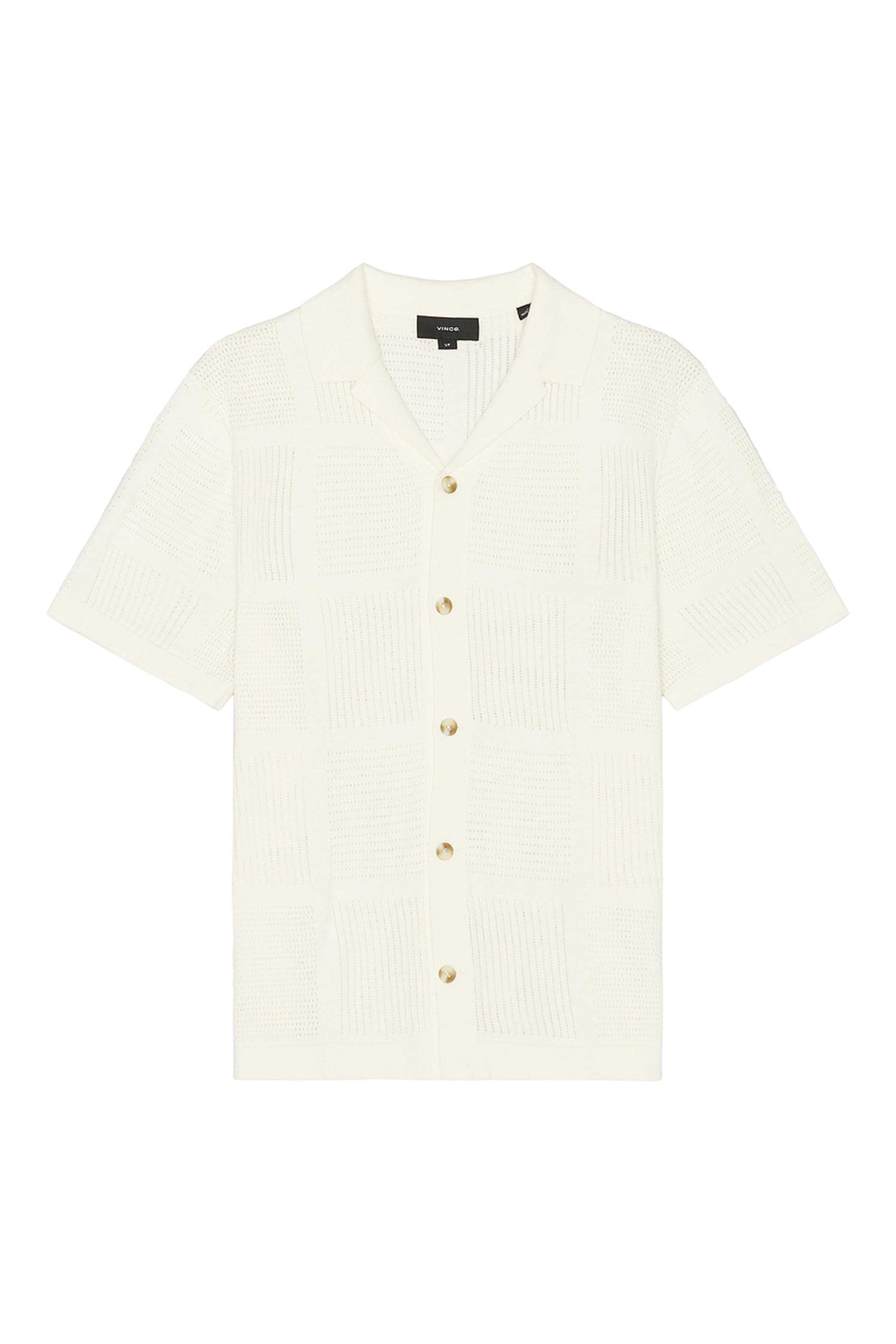 Patchwork Pointelle Short Sleeves Shirt