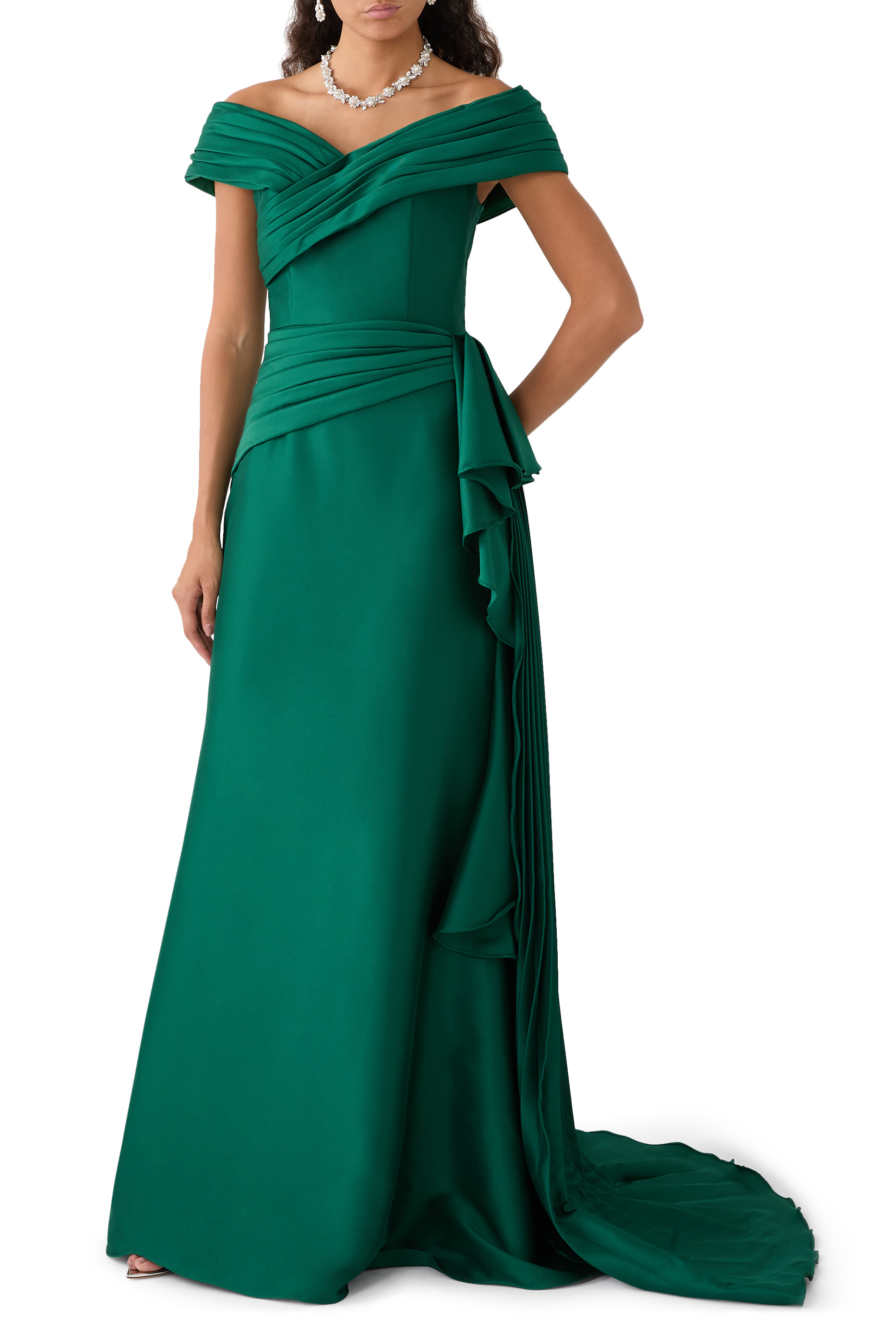 Off the Shoulder Draped Dress