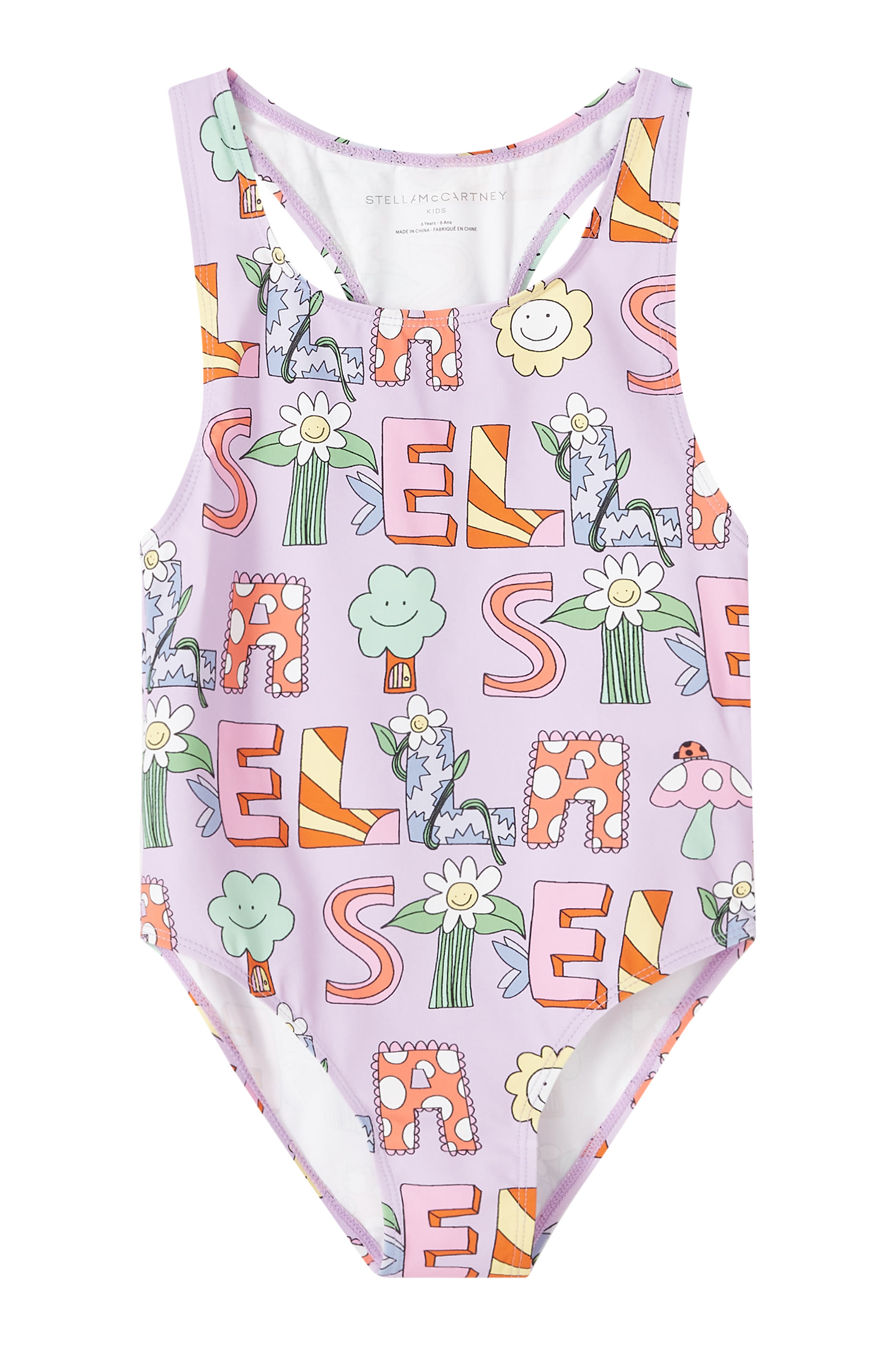Kids Lettering Print Swimsuit