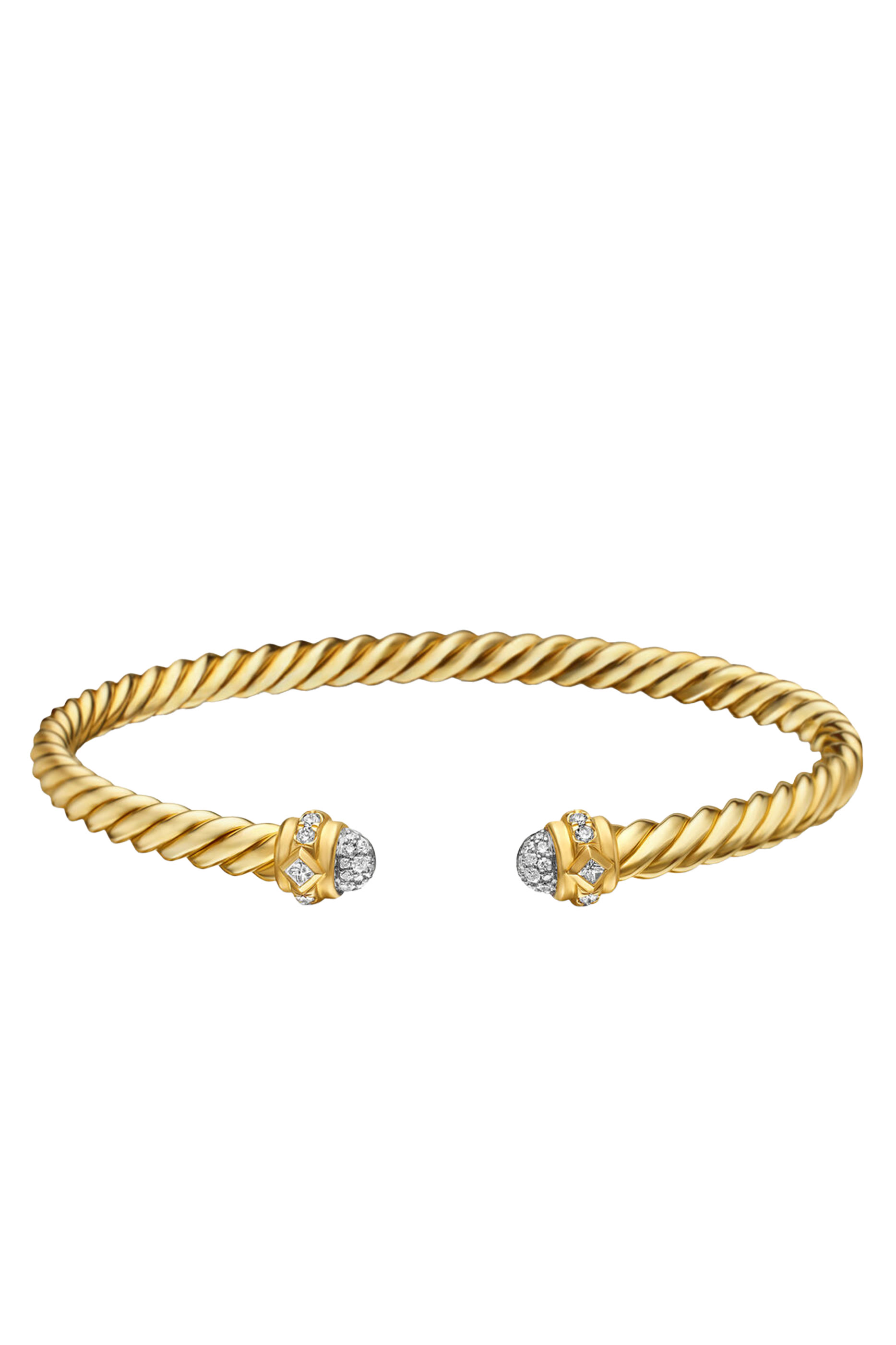 Renaissance Oval Cablespira Bracelet , 18k Yellow Gold & Diamonds
