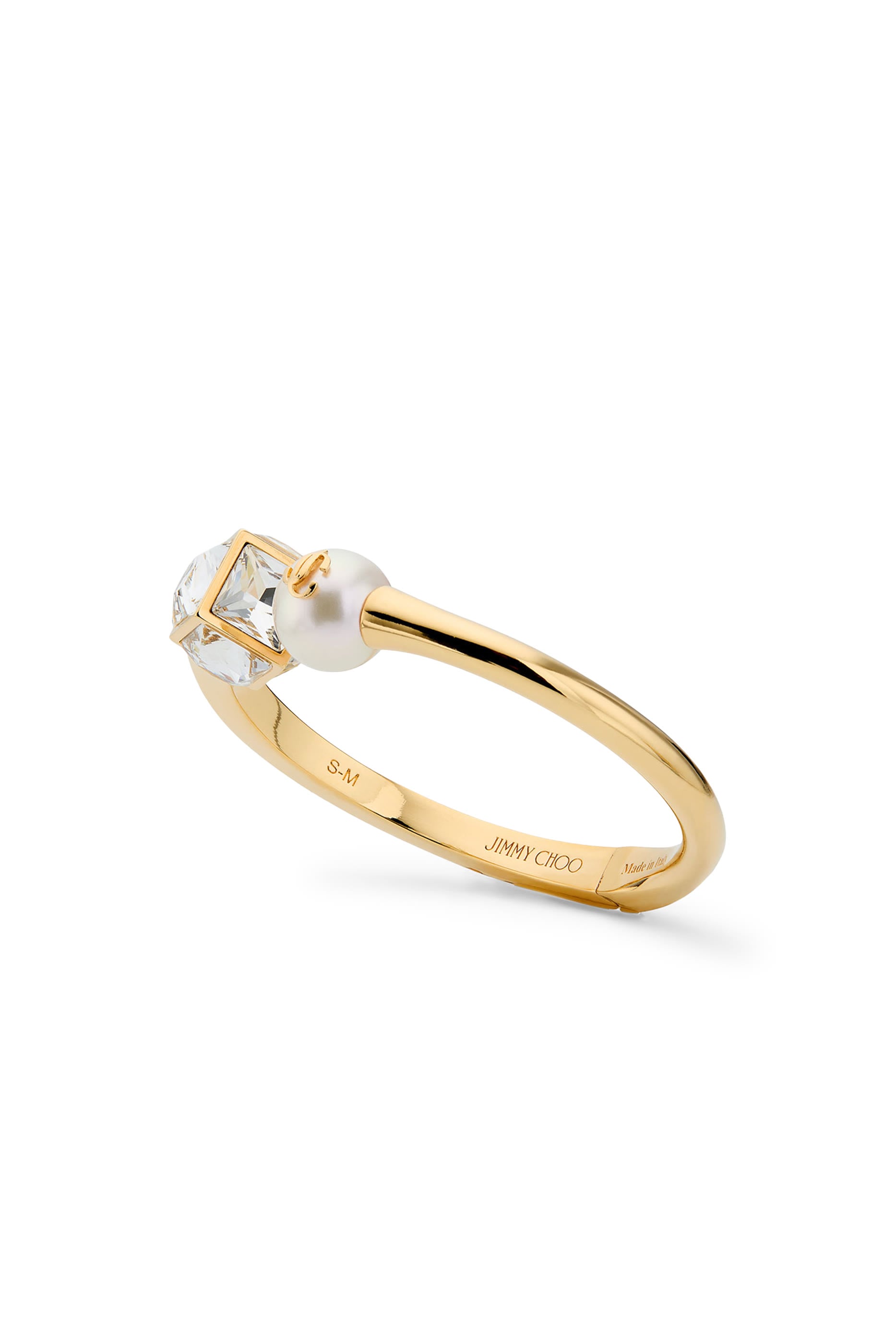 Pearl Cube Cuff Bracelet, Metal