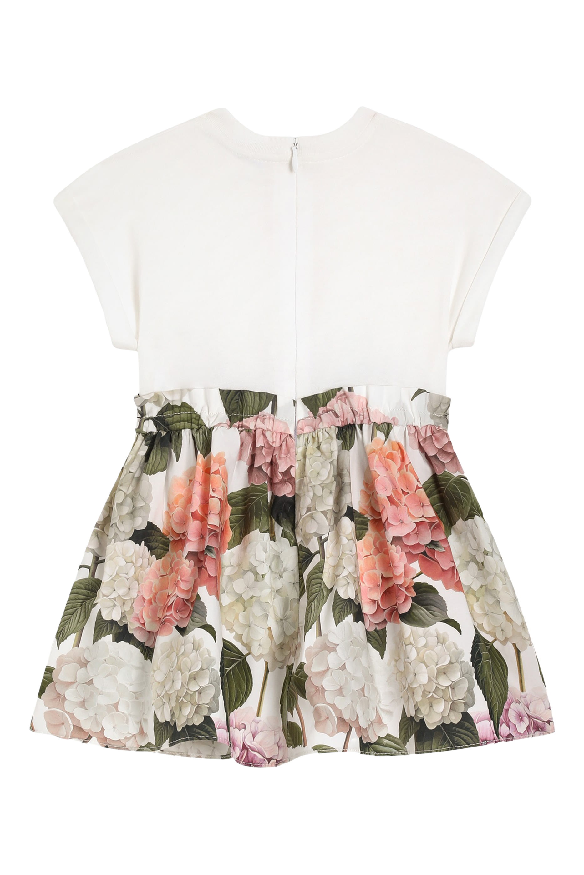 Kids Hydrangea-Print Jersey and Poplin Dress
