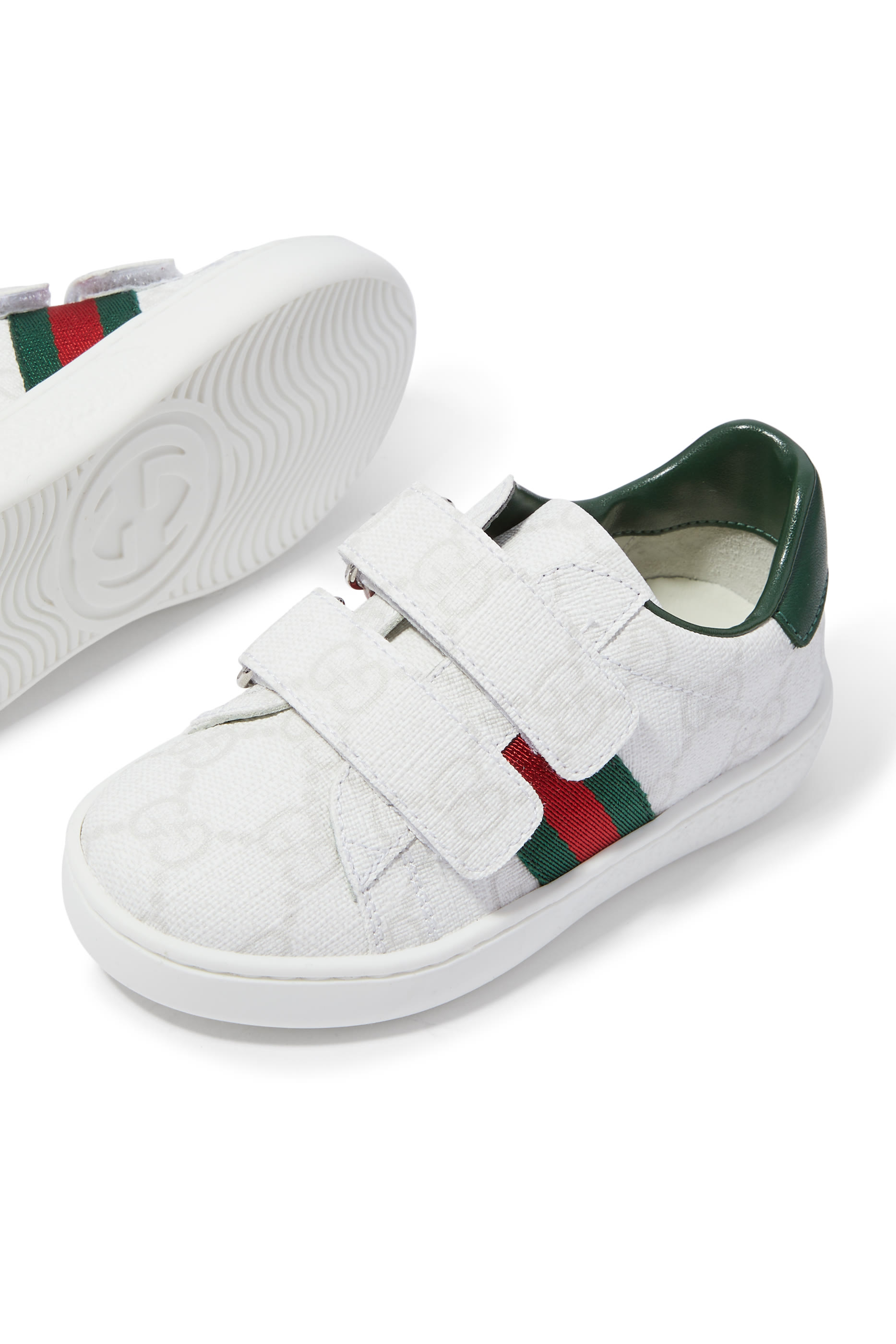 Kids Web-Detail Leather Sneakers