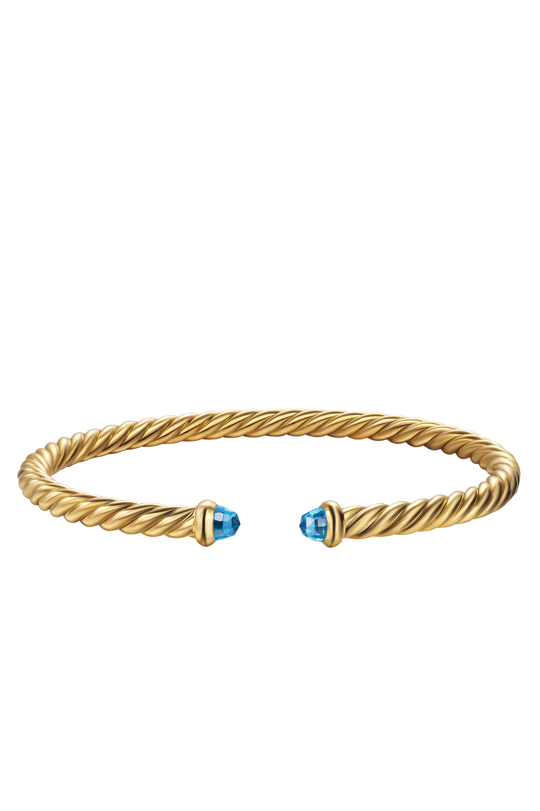 Cablespira® Flex Bracelet, 18k Yellow Gold & Blue Topaz