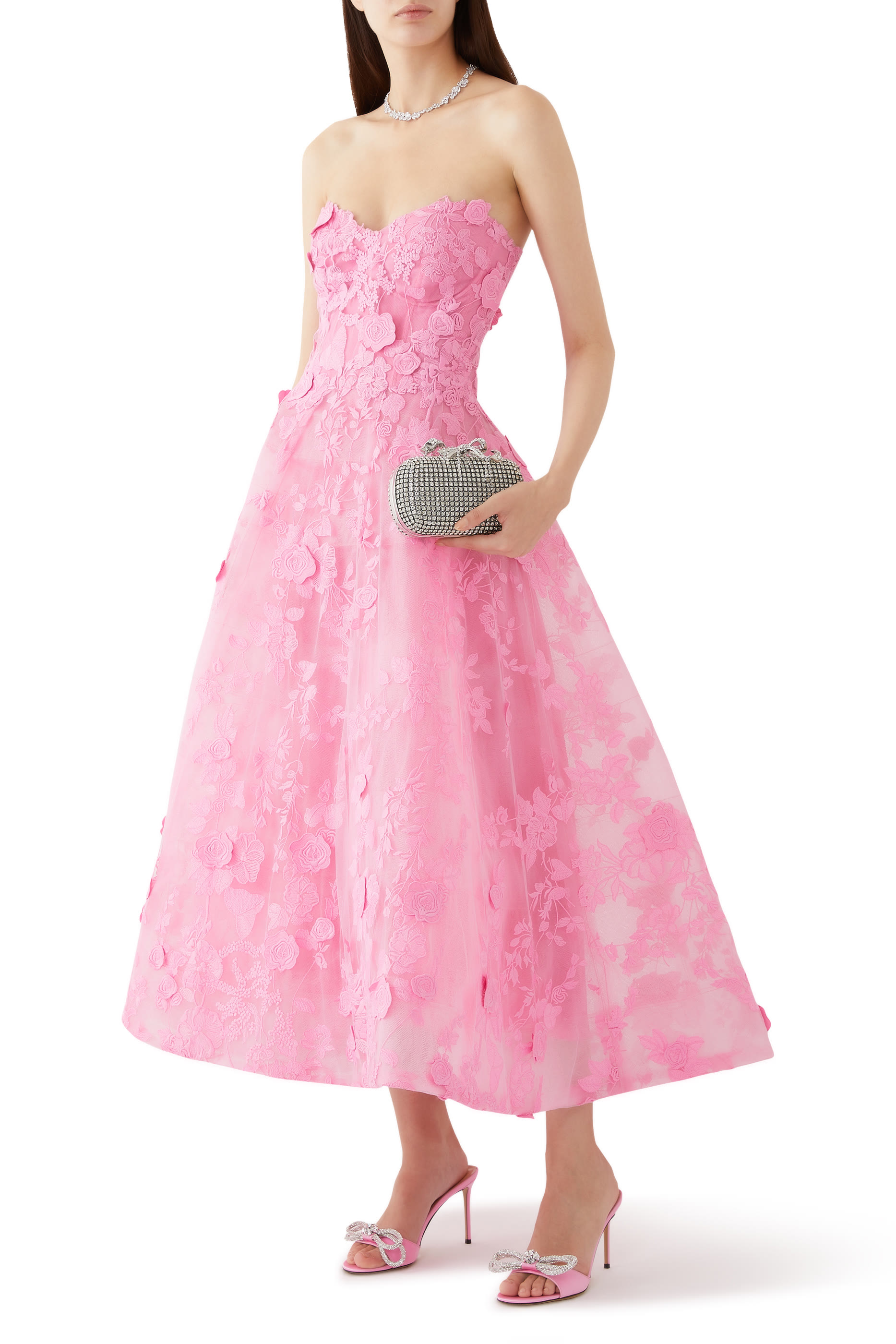 Strapless Tea Length Dress