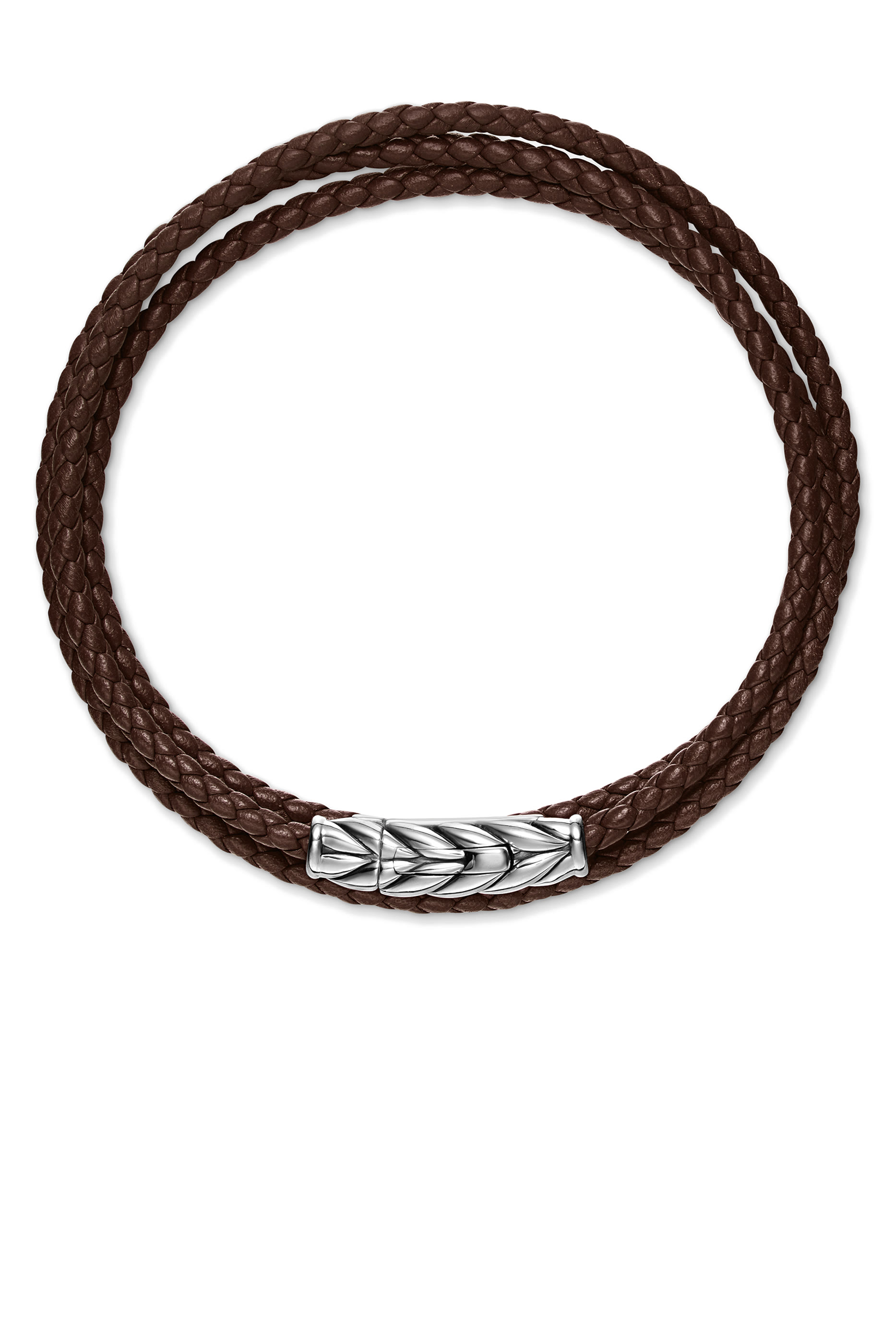 Chevron Triple Wrap Bracelet, Leather & Sterling Silver