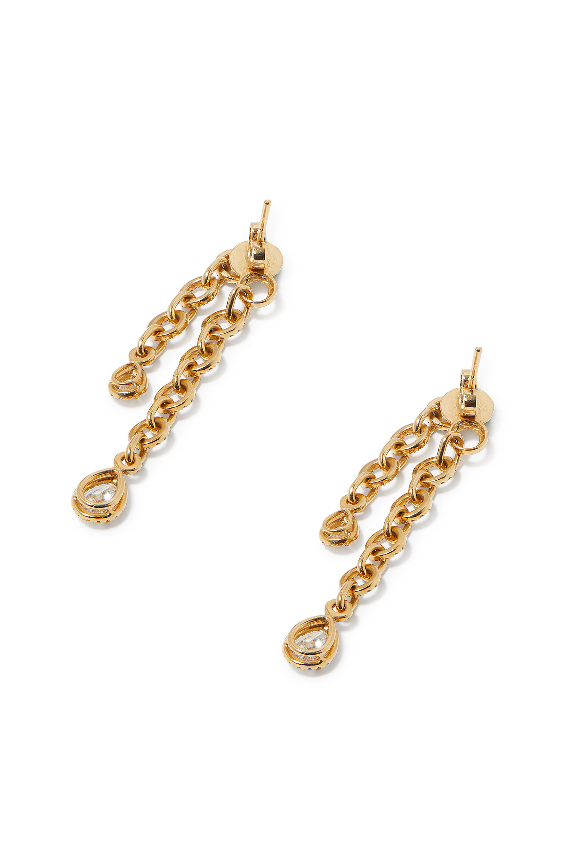 Drop Chain Earrings, 18K Yellow Gold & Diamonds