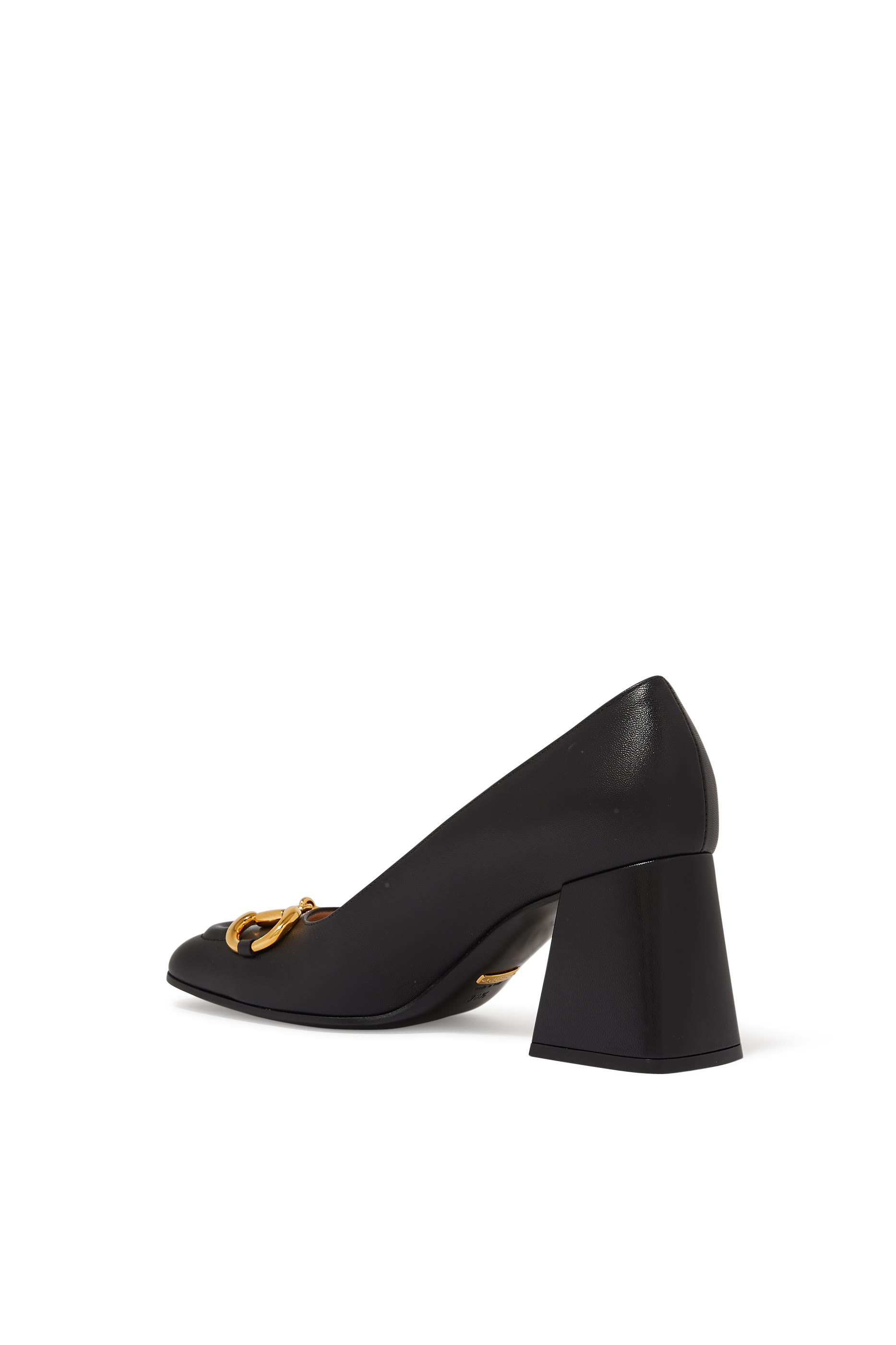 Horsebit Mid Heel Pumps