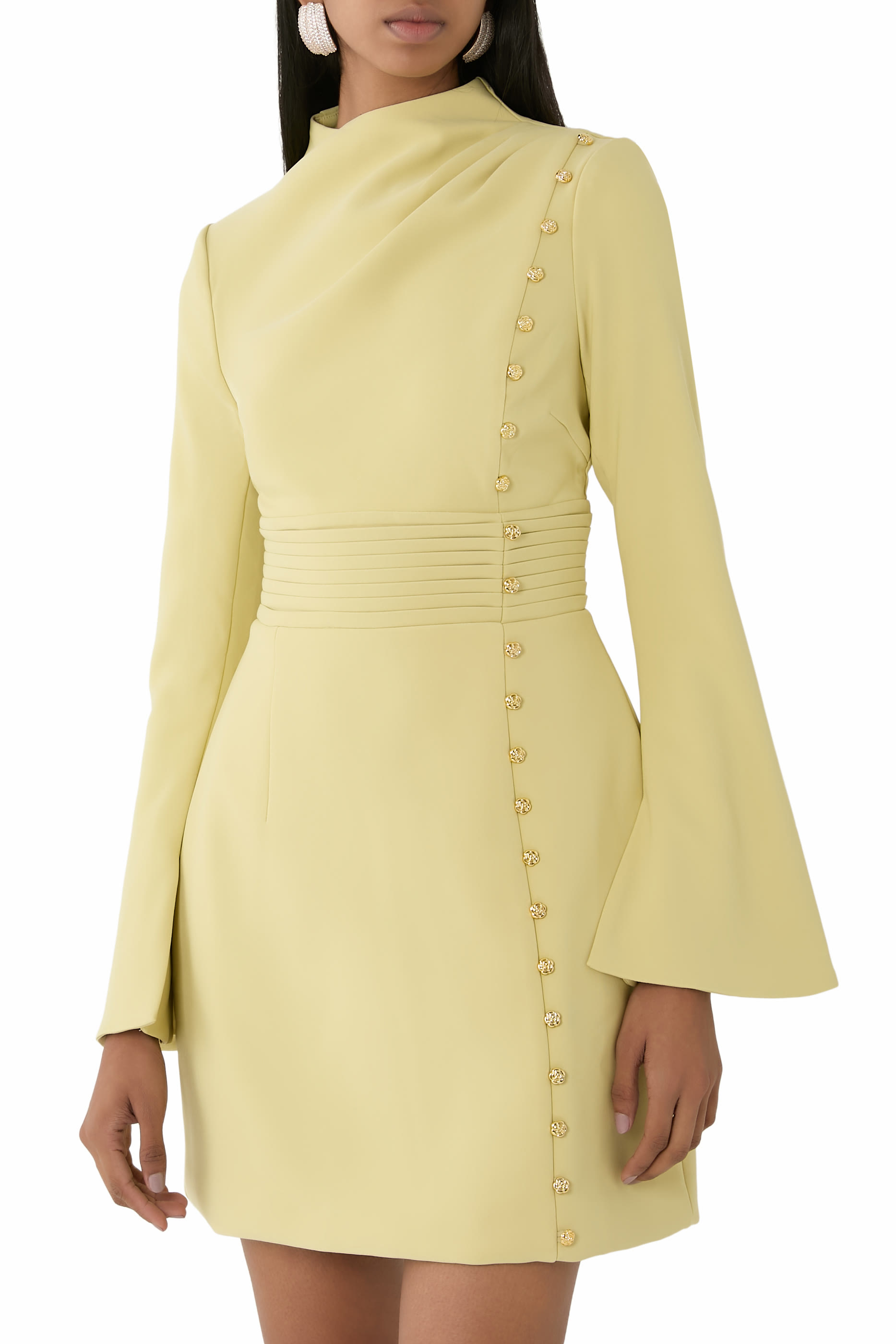 Gemma Rose Button Mini Dress