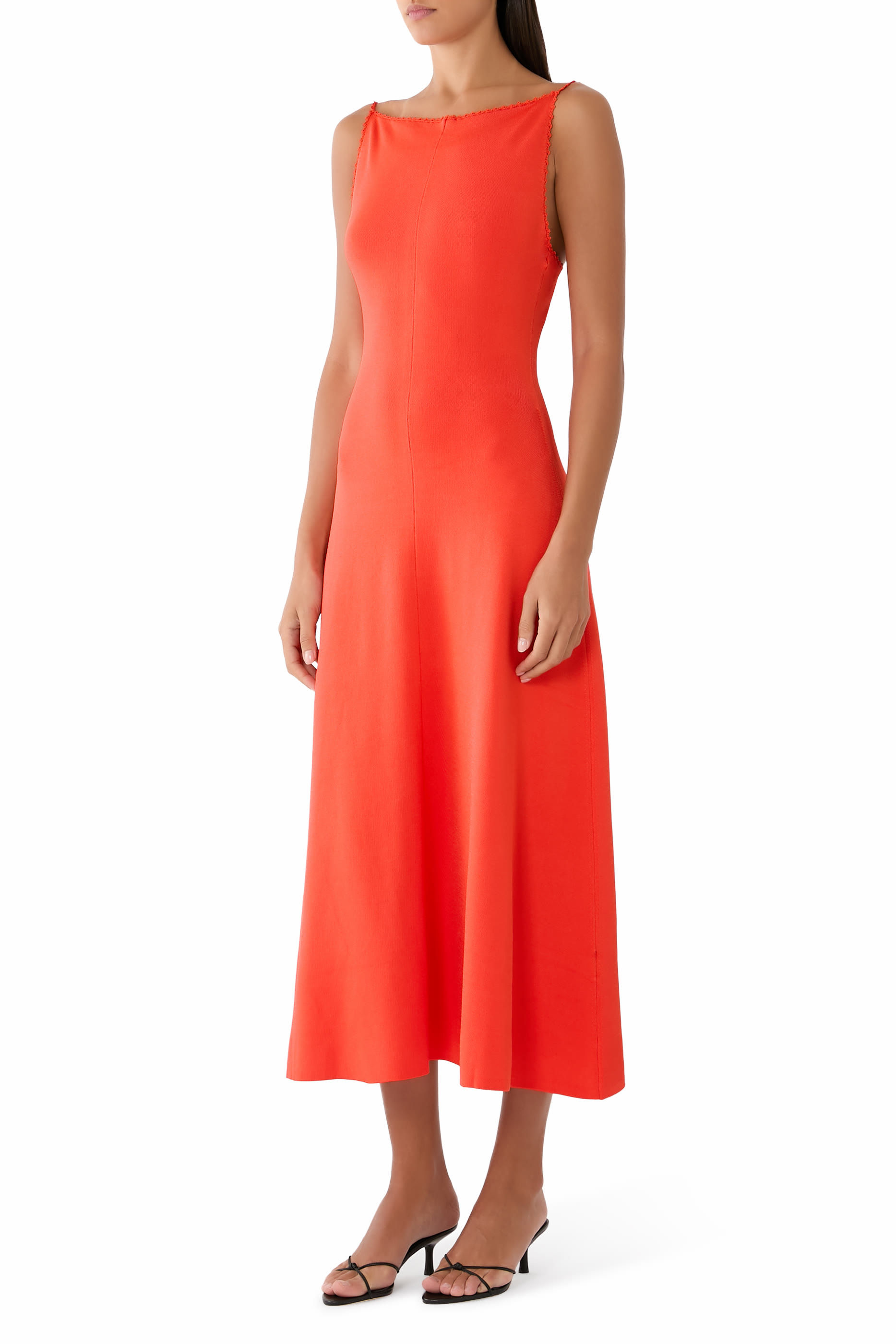 Embroidered Detail Midi Dress