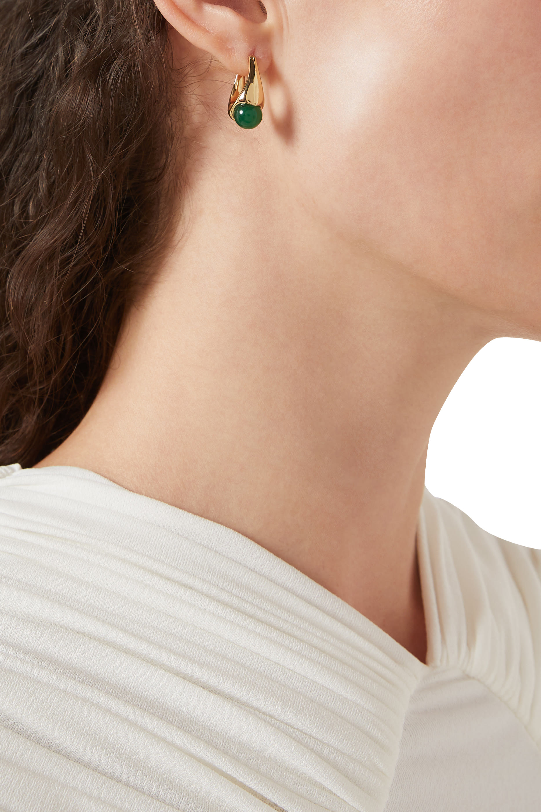 Harmony Huggies Earrings, Titanium Posts & Glass