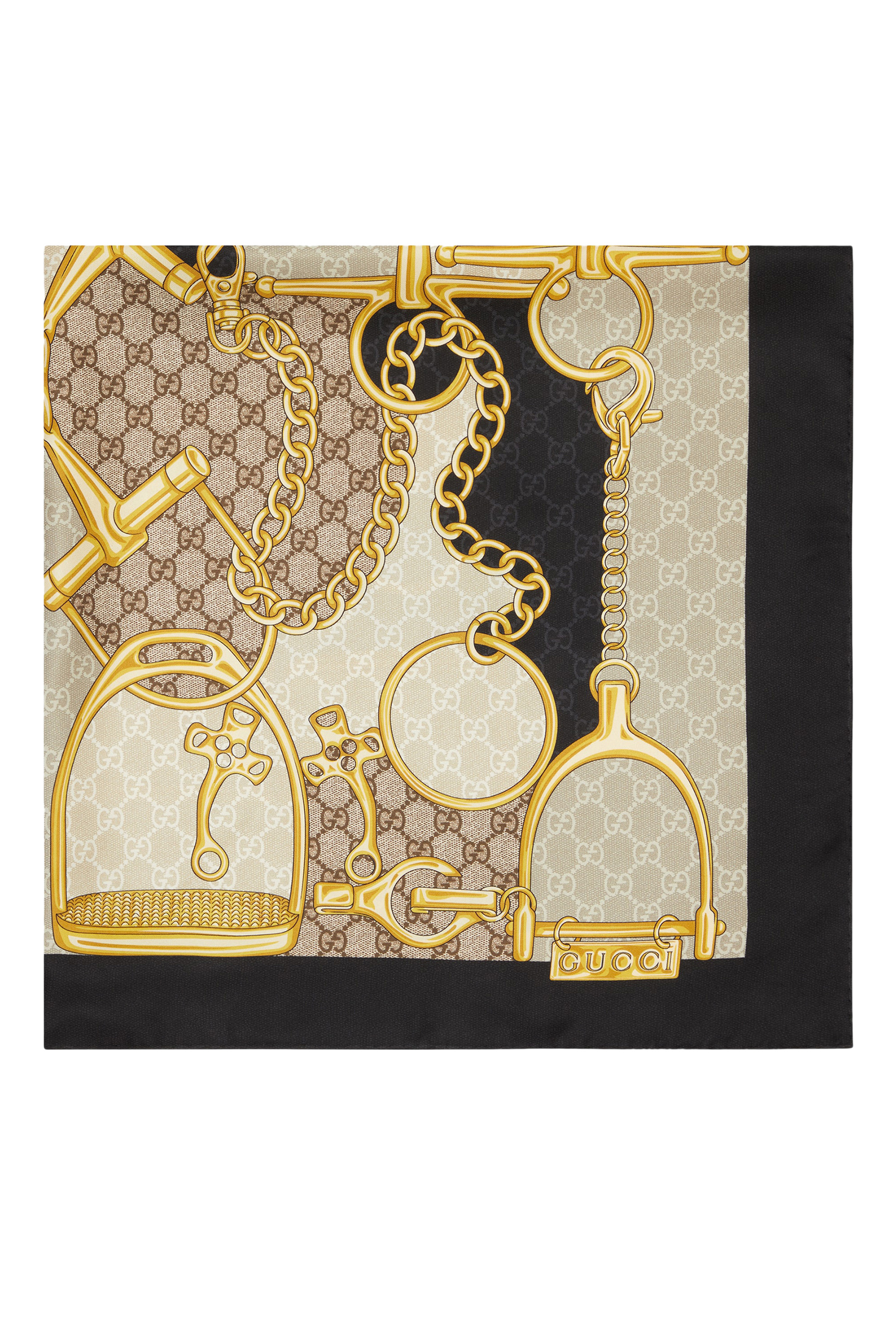 GG Horsebit Silk Scarf