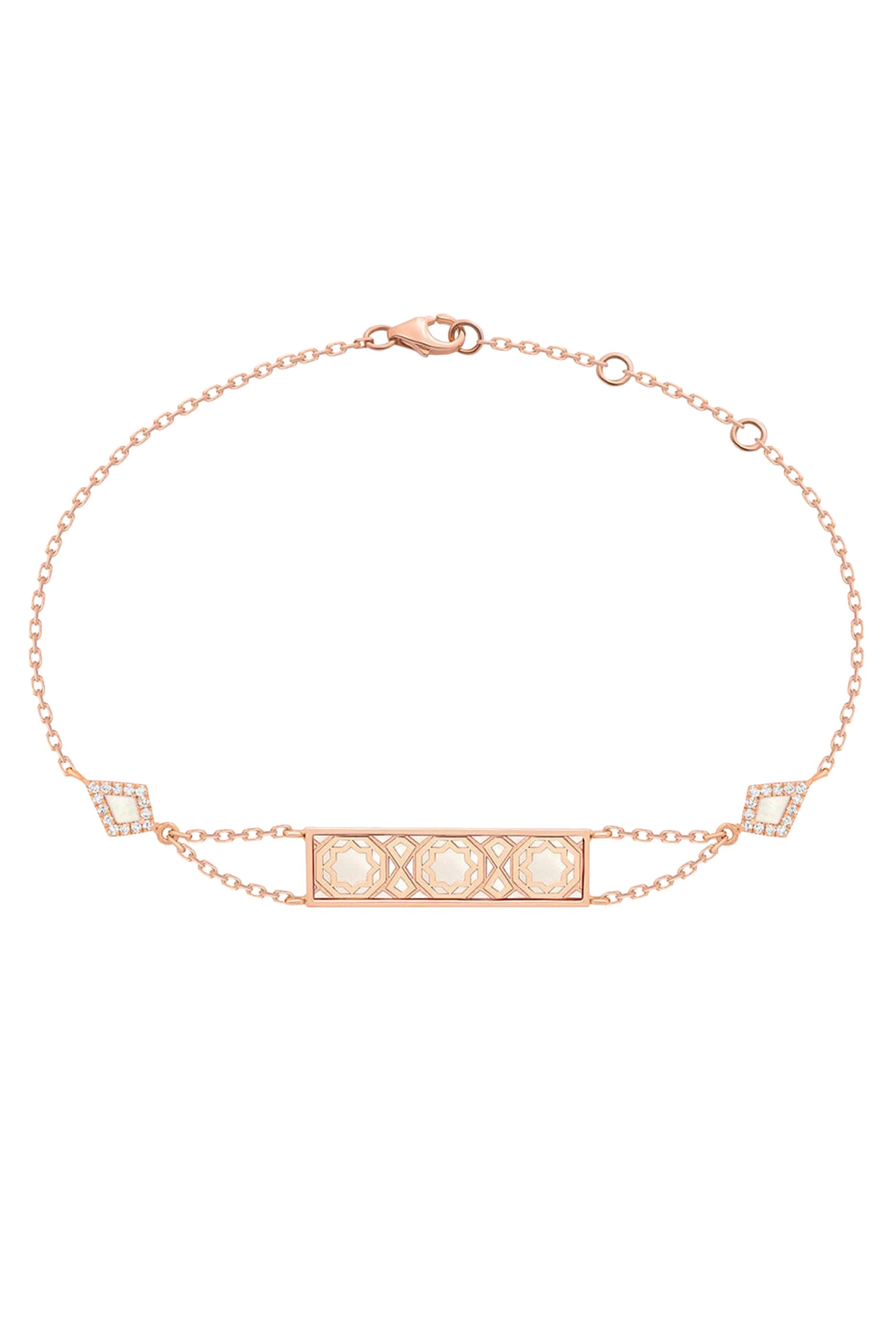 Oud Turath Bracelet, 18K Rose Gold, Diamonds & Mother of Pearls
