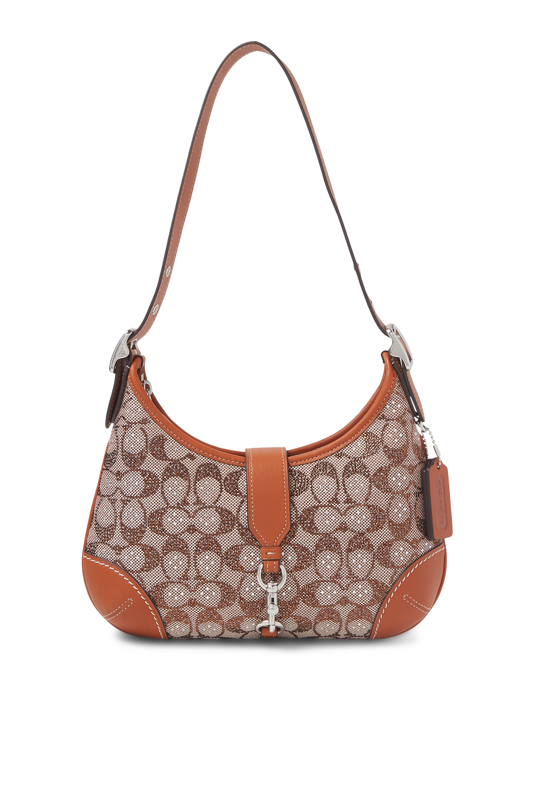 Hamptons Hobo Bag in Crystal Signature Jacquard