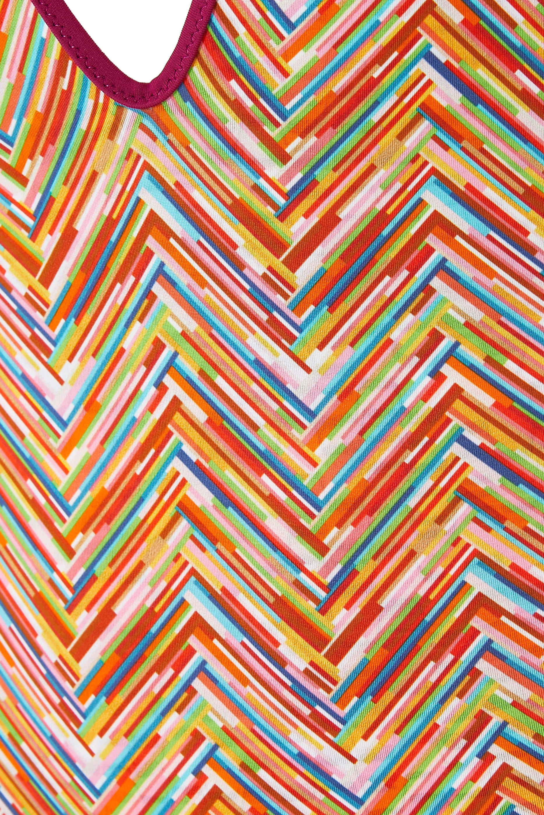 Mare Chevron Lycra Reversible Plunge One Piece Swimsuit