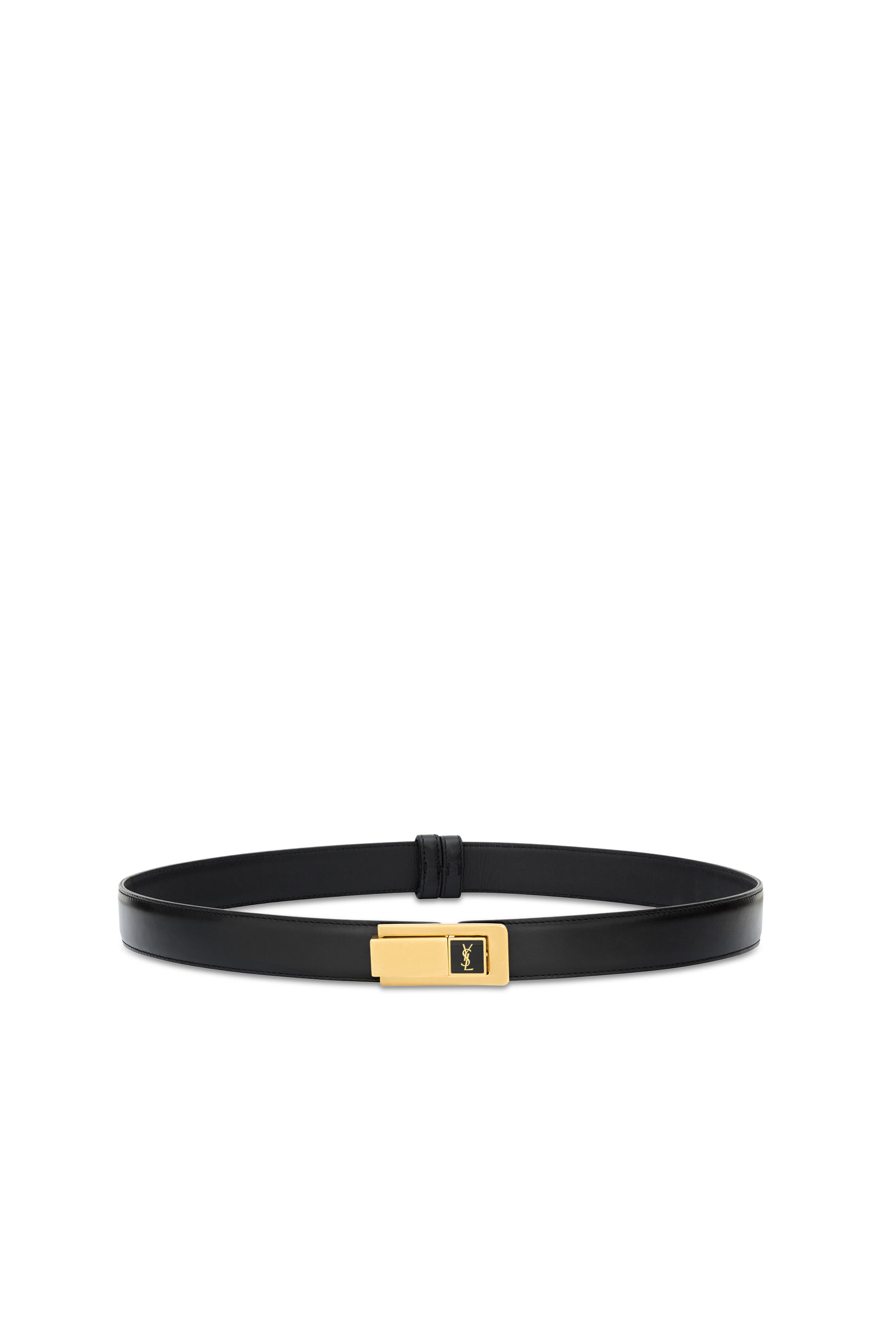  Charni&egrave;re Buckle Belt in Smooth Leather 