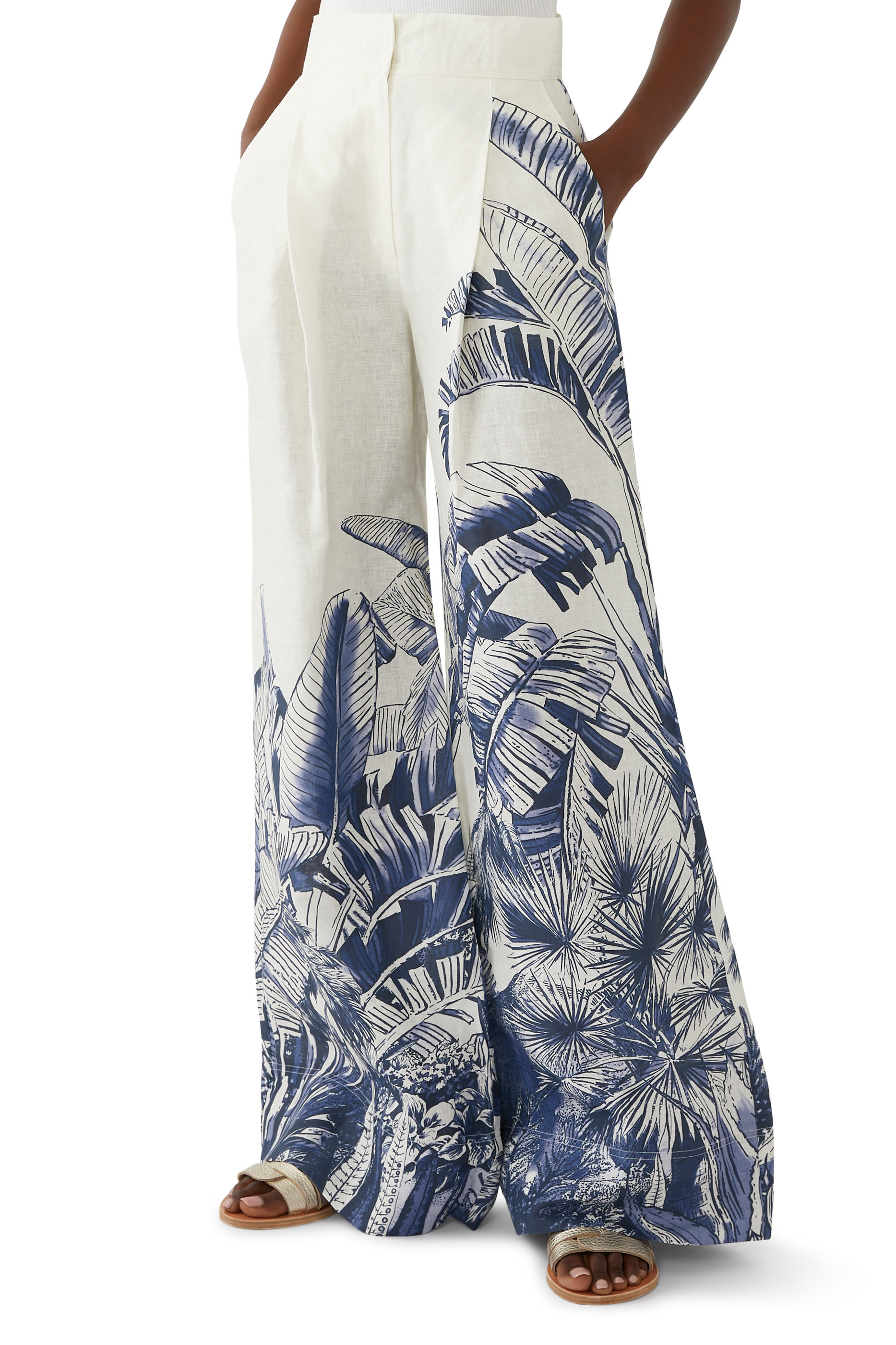 Mucha Arena Palm Wide-Leg Pants