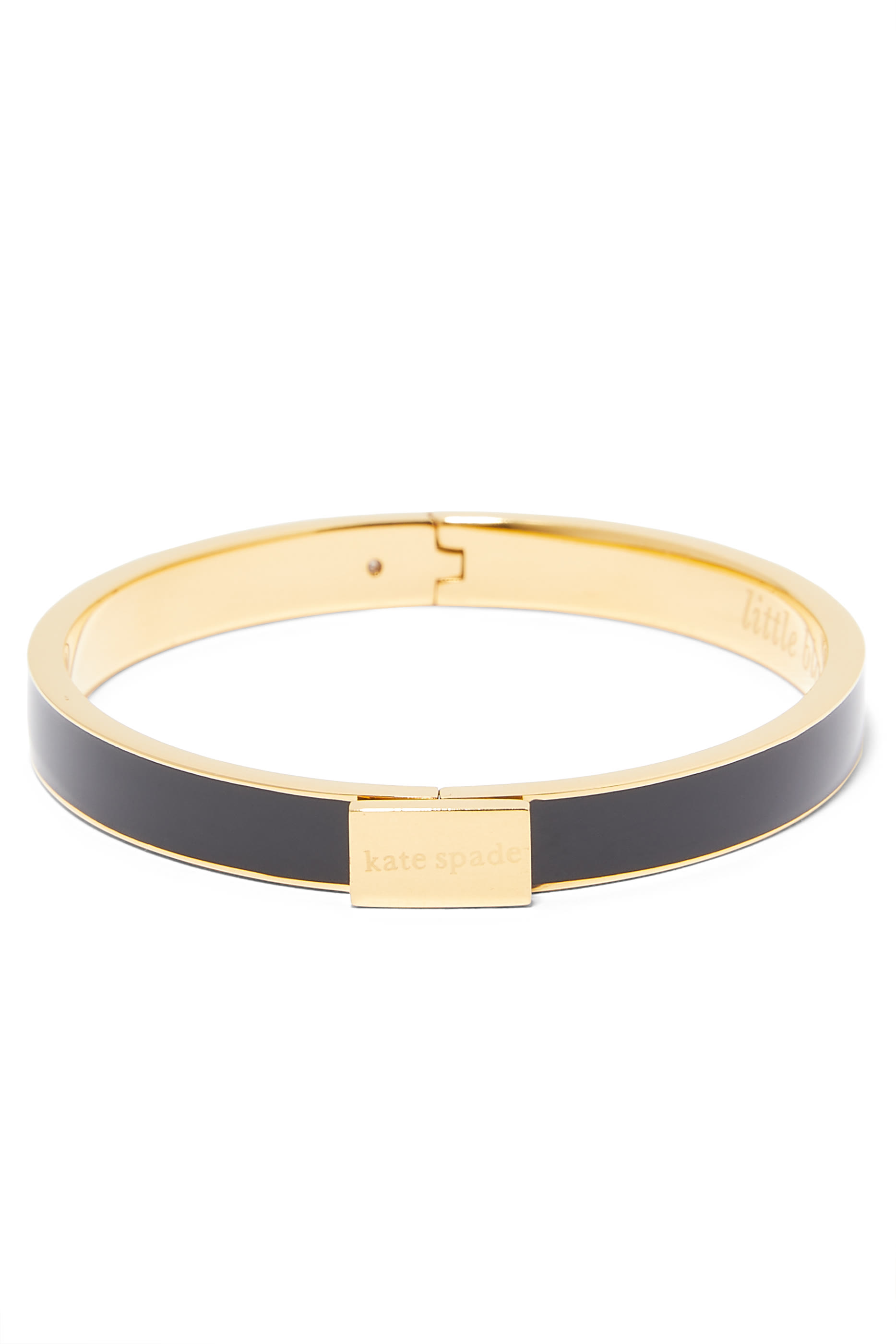 Little Black Idiom Bangle, Plated Metal & Enamel