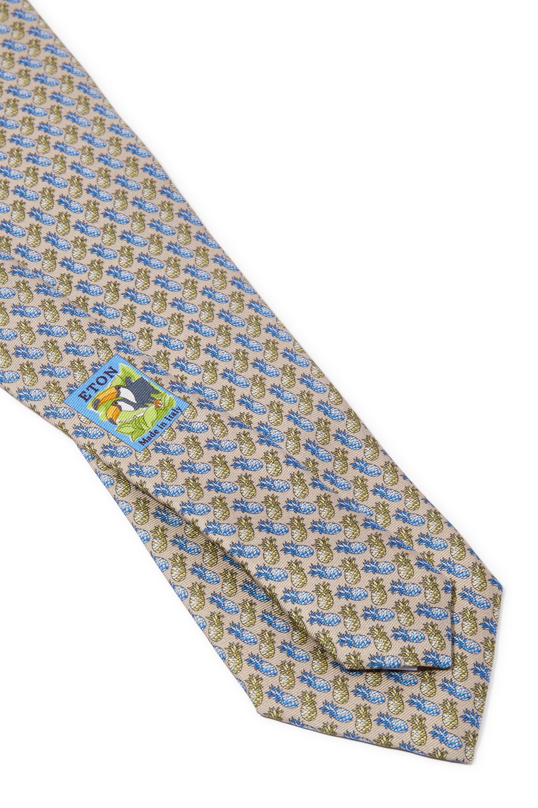 Ananas Print Silk Tie