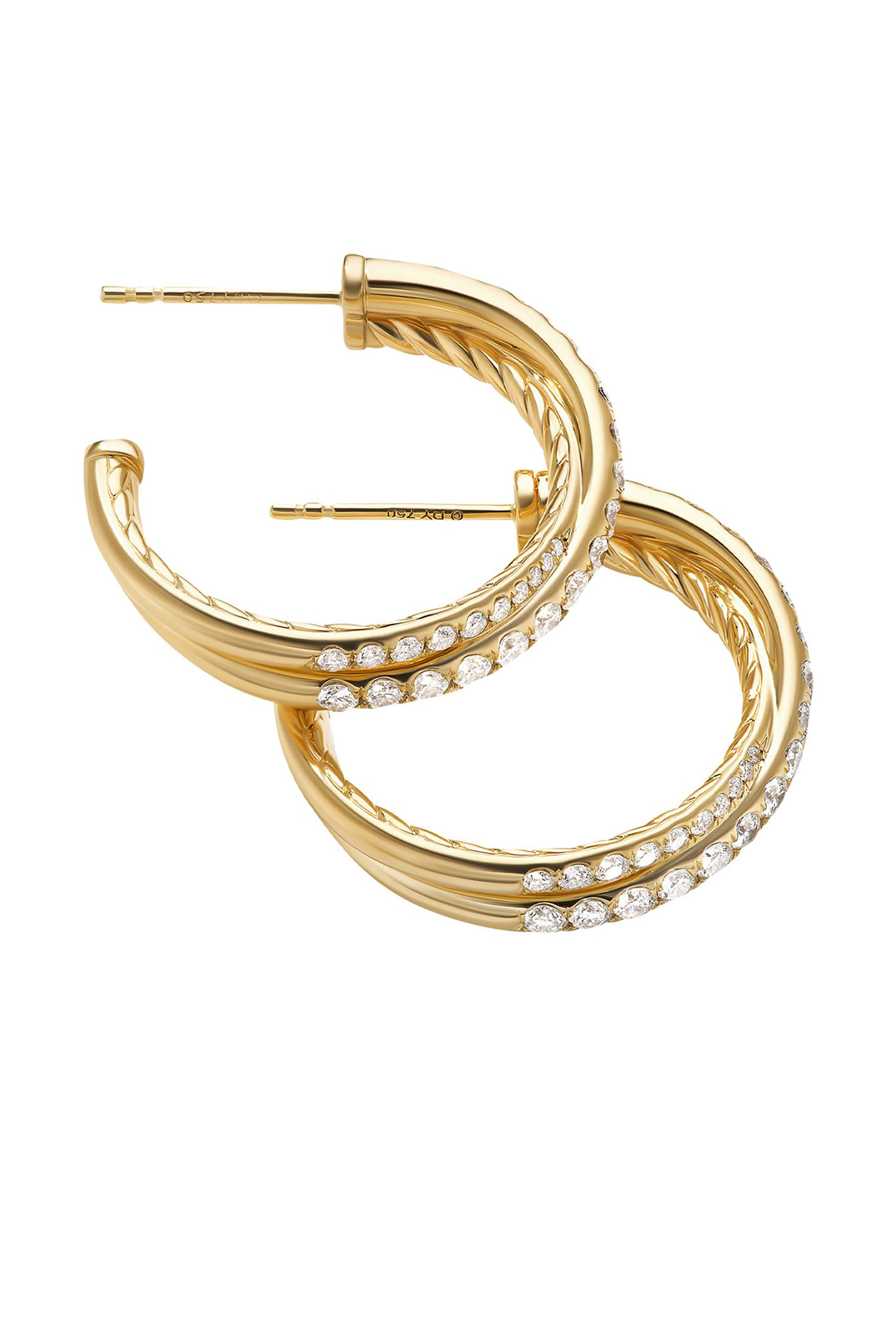 Pavé Crossover Hoop Earrings