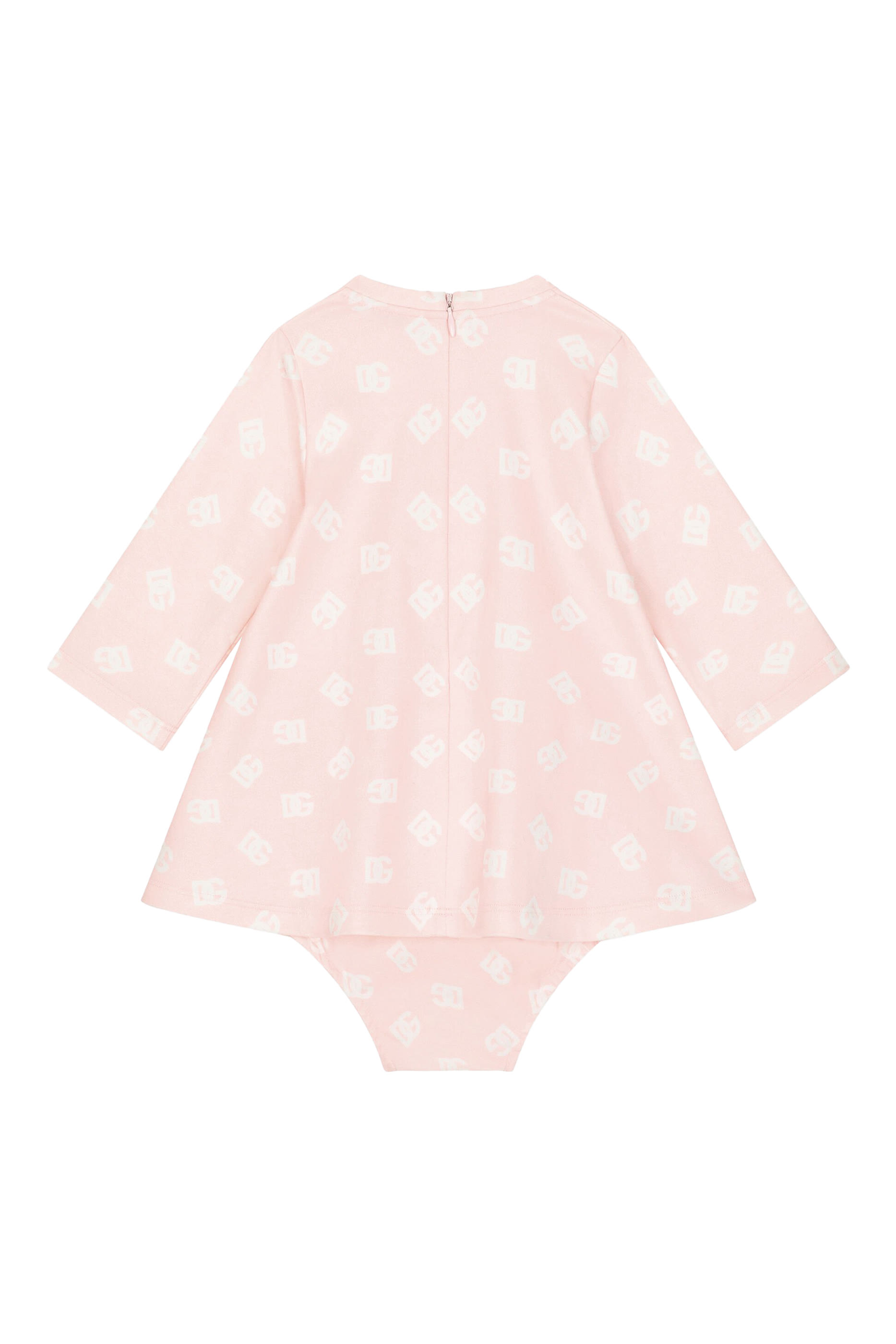 Kids Interlock Dress with All-Over Logo Print