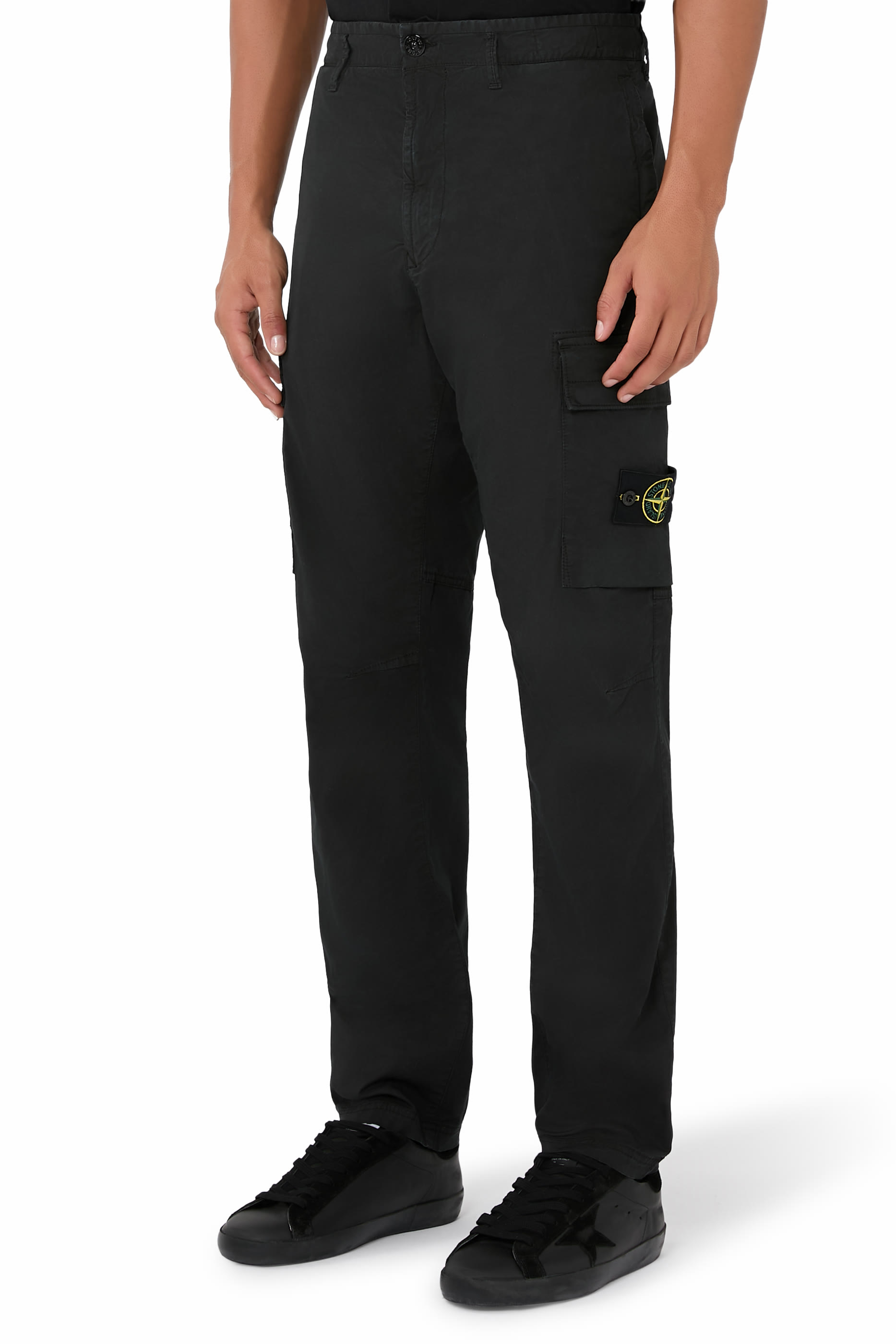 Supima® Cotton Twill Stretch Cargo Trousers