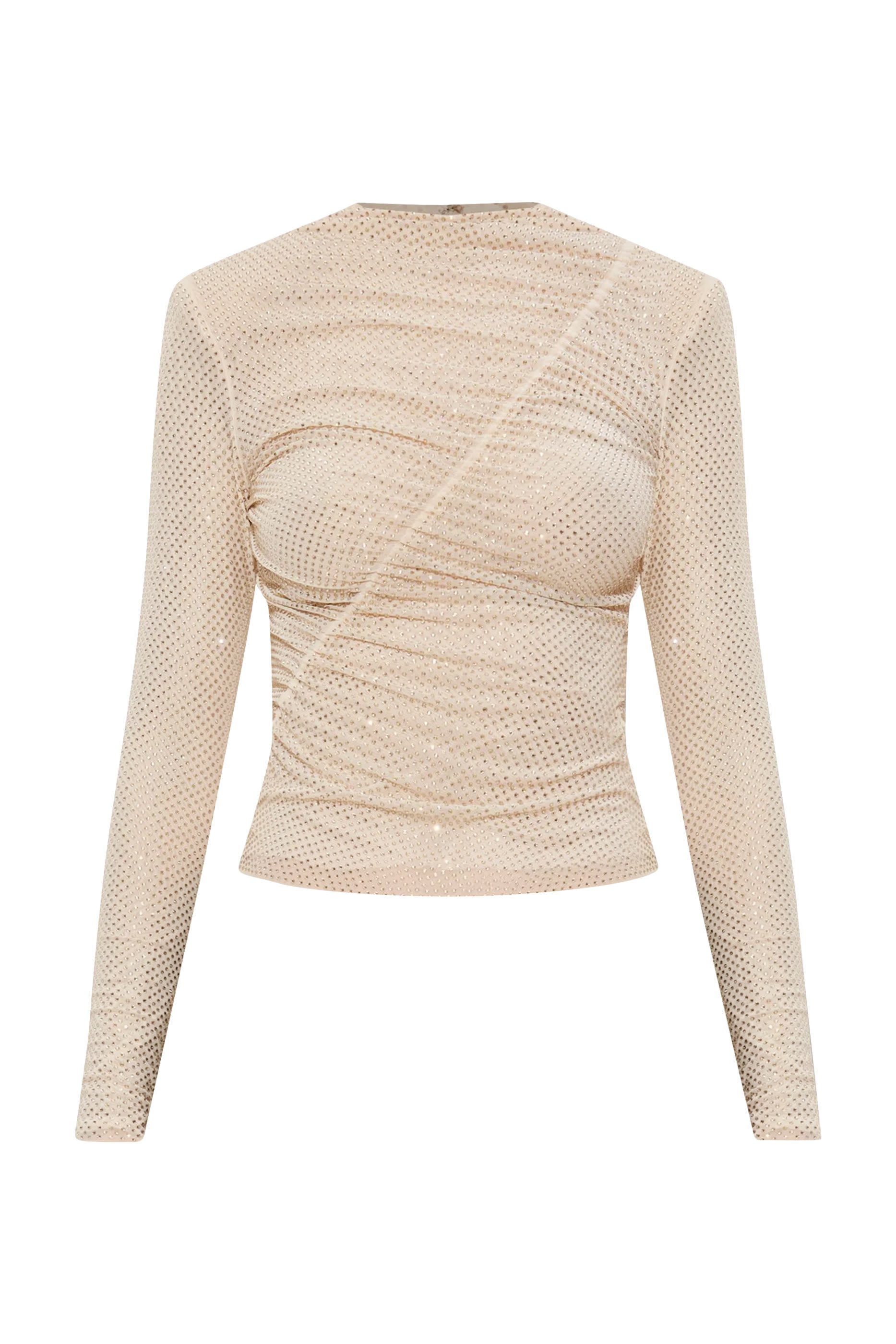 Rhinestone Gathered Top