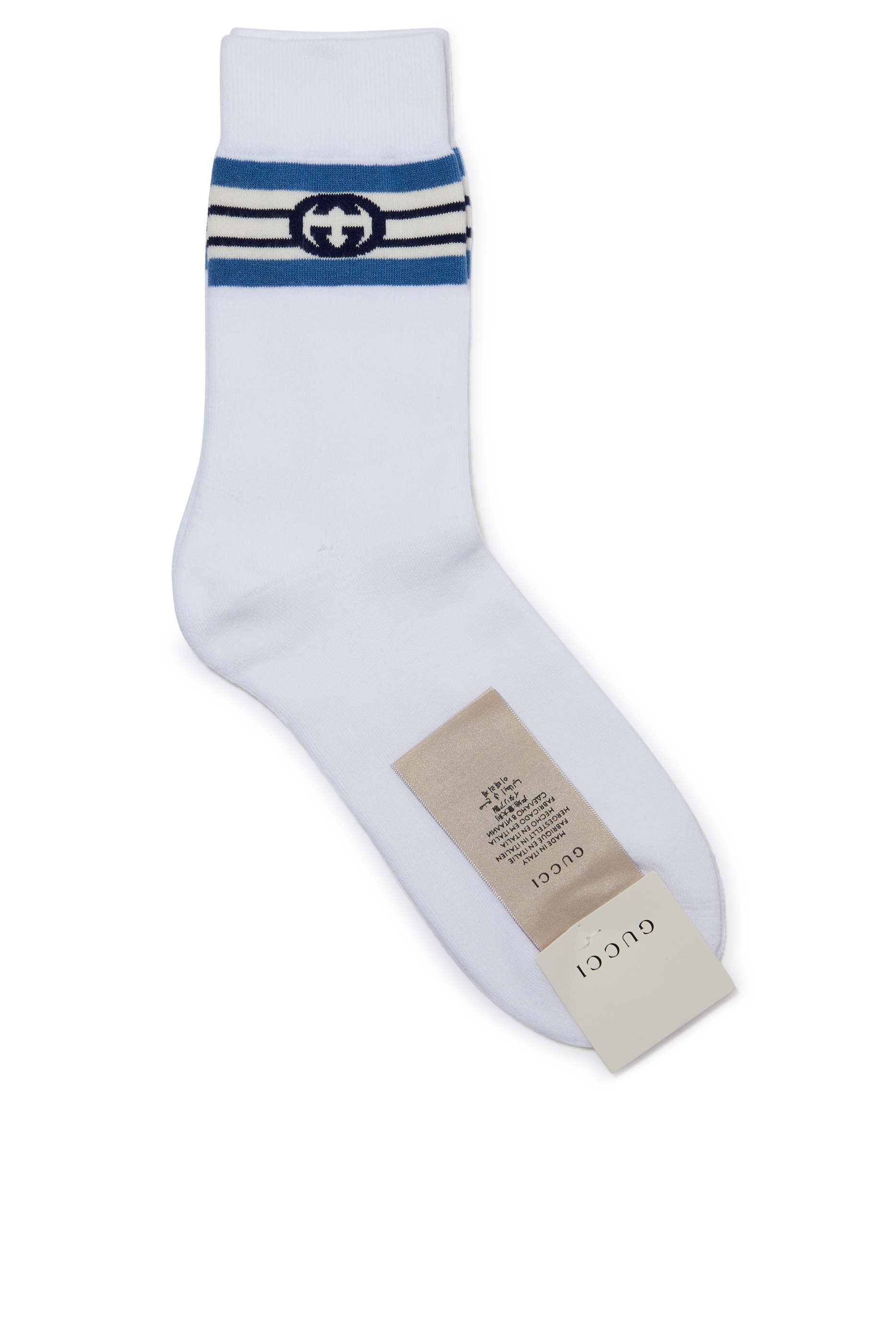 Interlocking G Stripe Cotton Socks