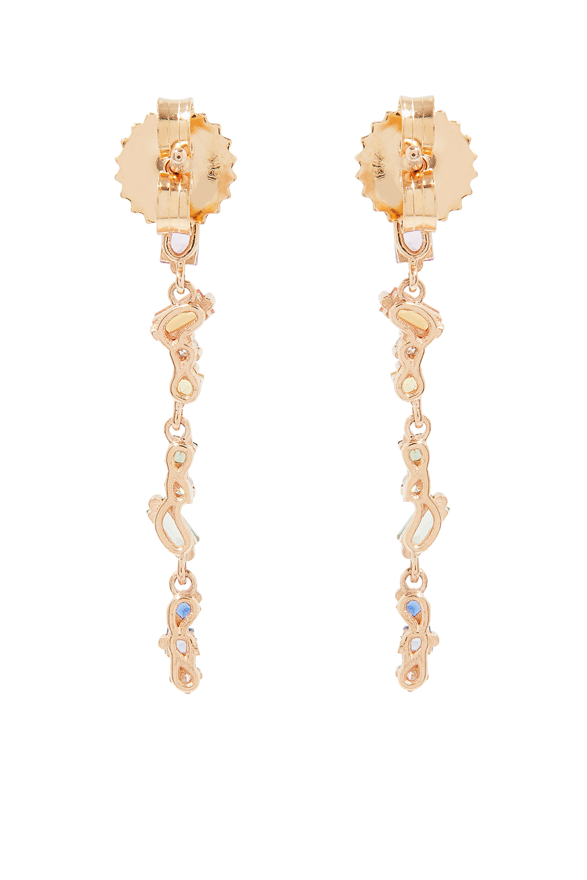 Earrings, 18k Pink Gold & Sapphire, Diamonds