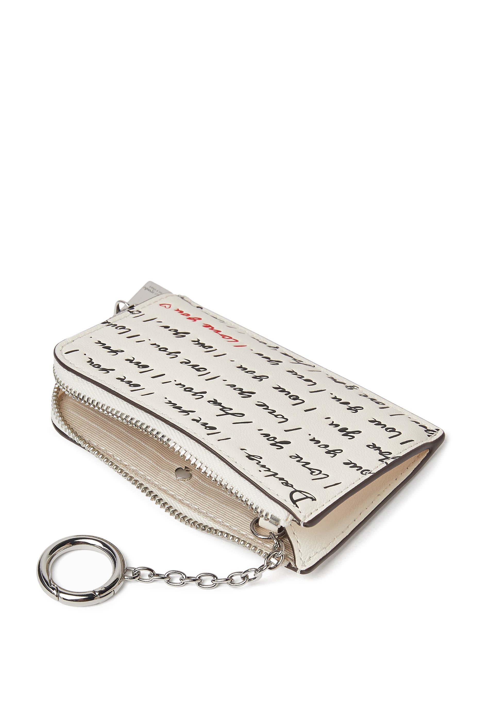 Mini Zip Card Case I Love You Script 