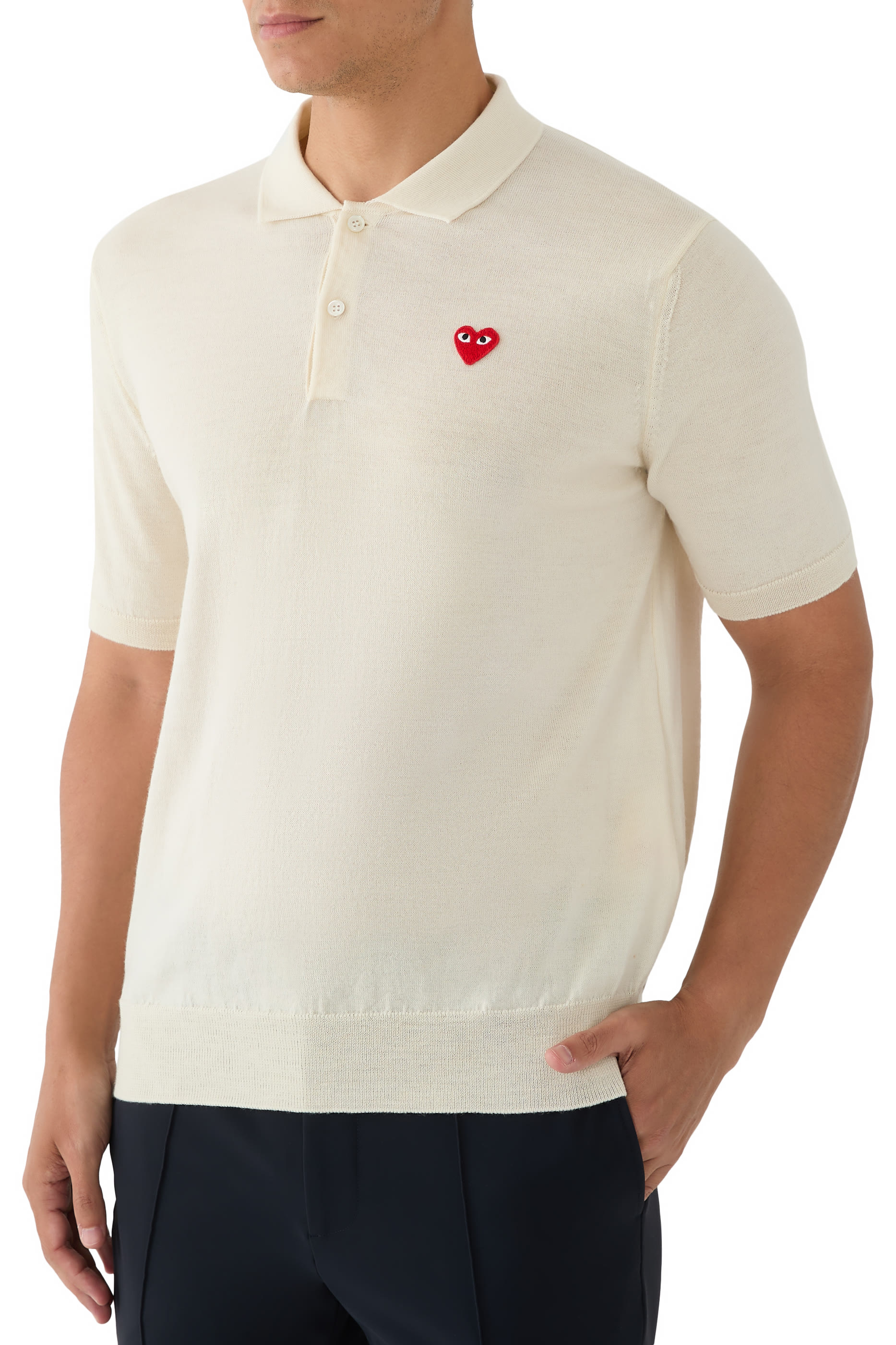 Embroidered Heart Polo Shirt