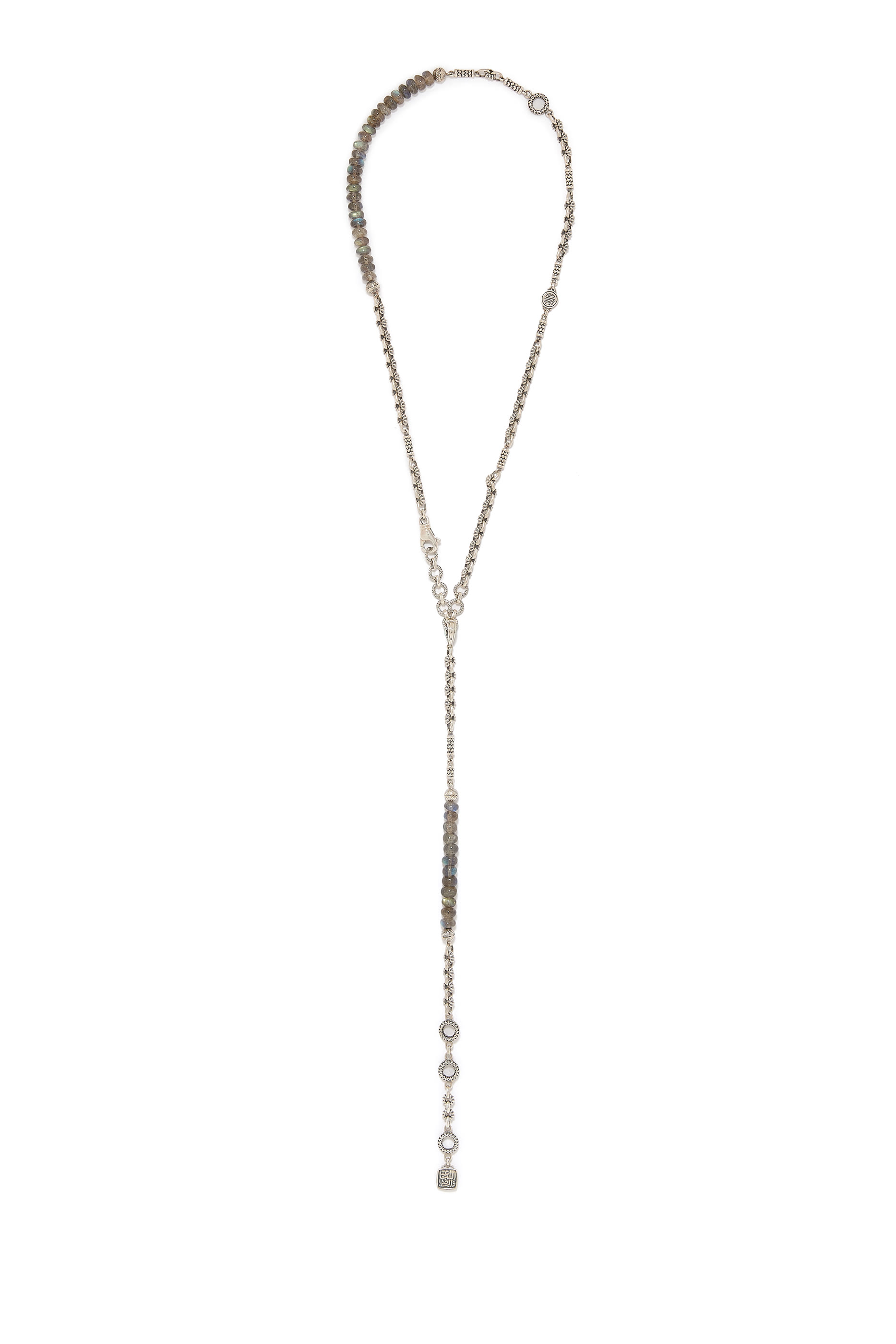 Multi-Way Contentment Necklace, Sterling Silver and Cabouchon Labradorite