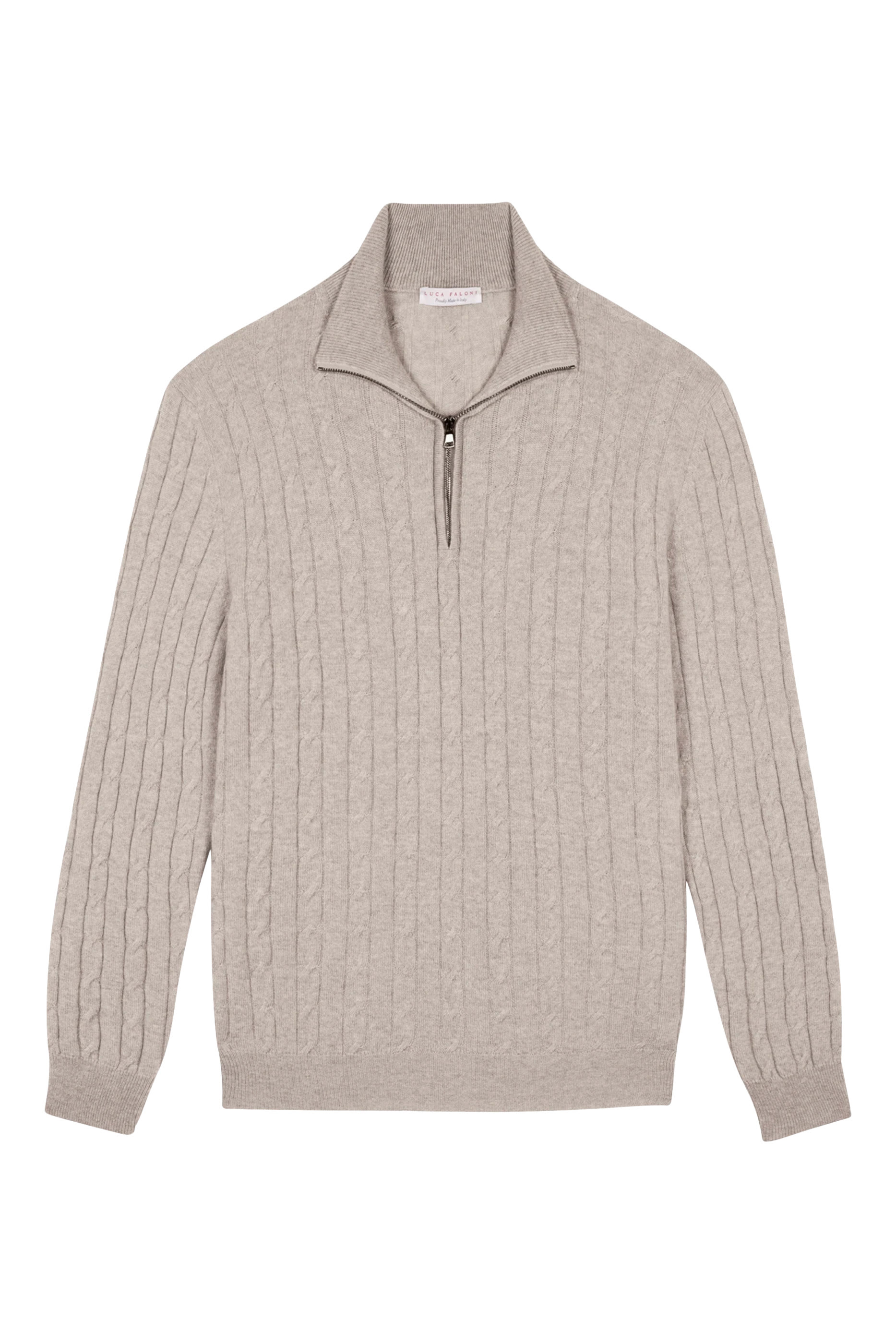 Cable Knit Zip-Up Jumper
